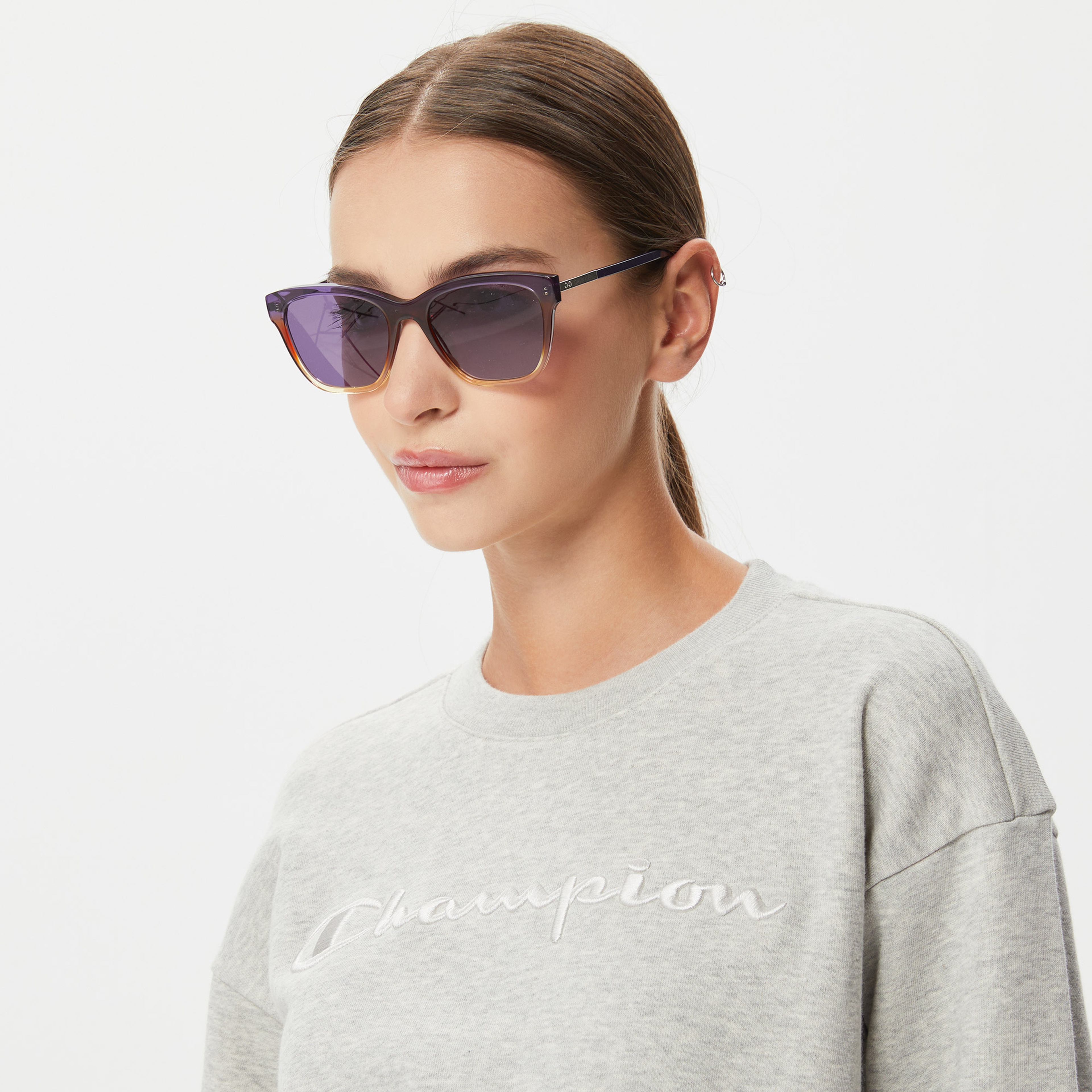 Champion Crewneck Kadın Gri Hoodie