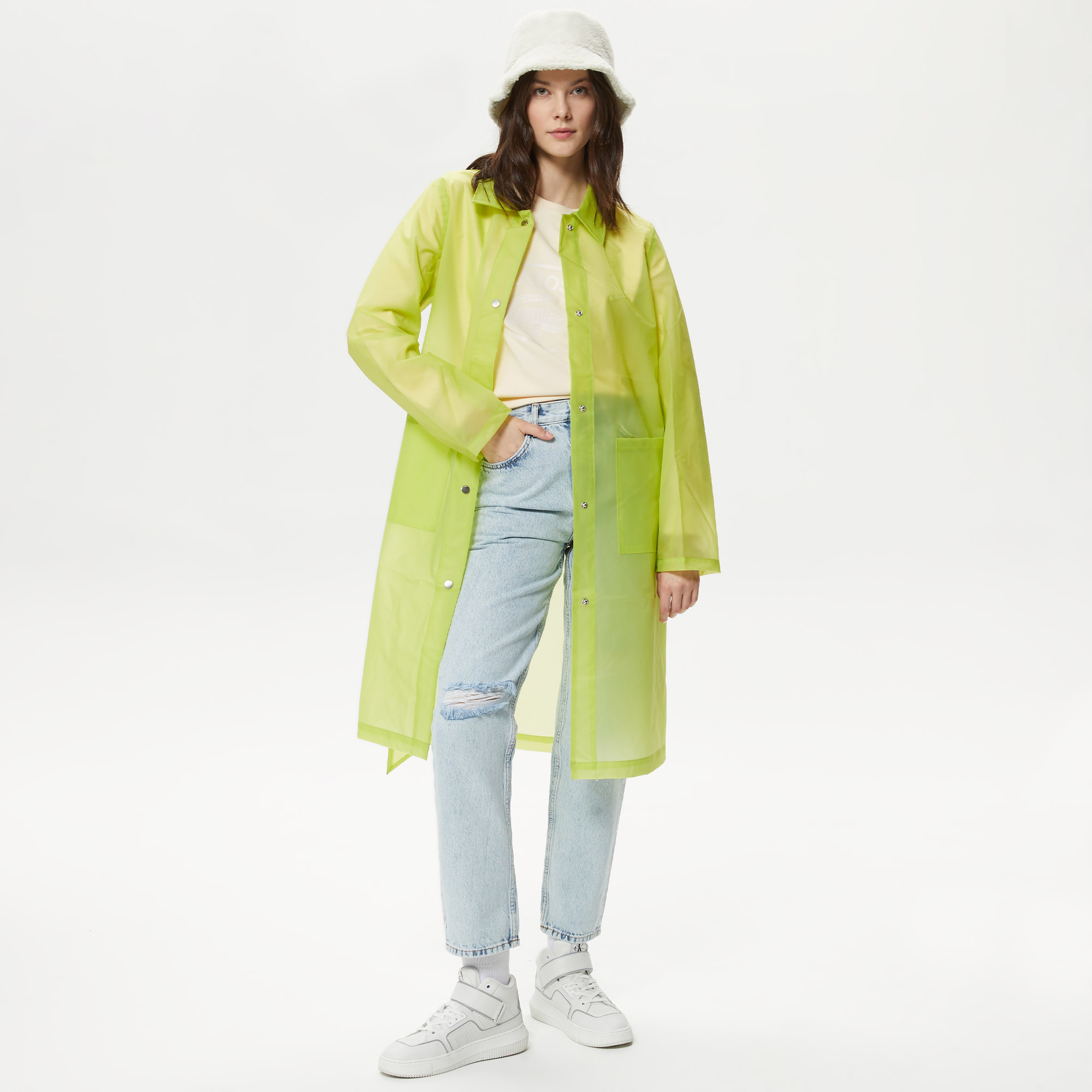 Only Onlacacie Rain Coat Kadın Yeşil Mont