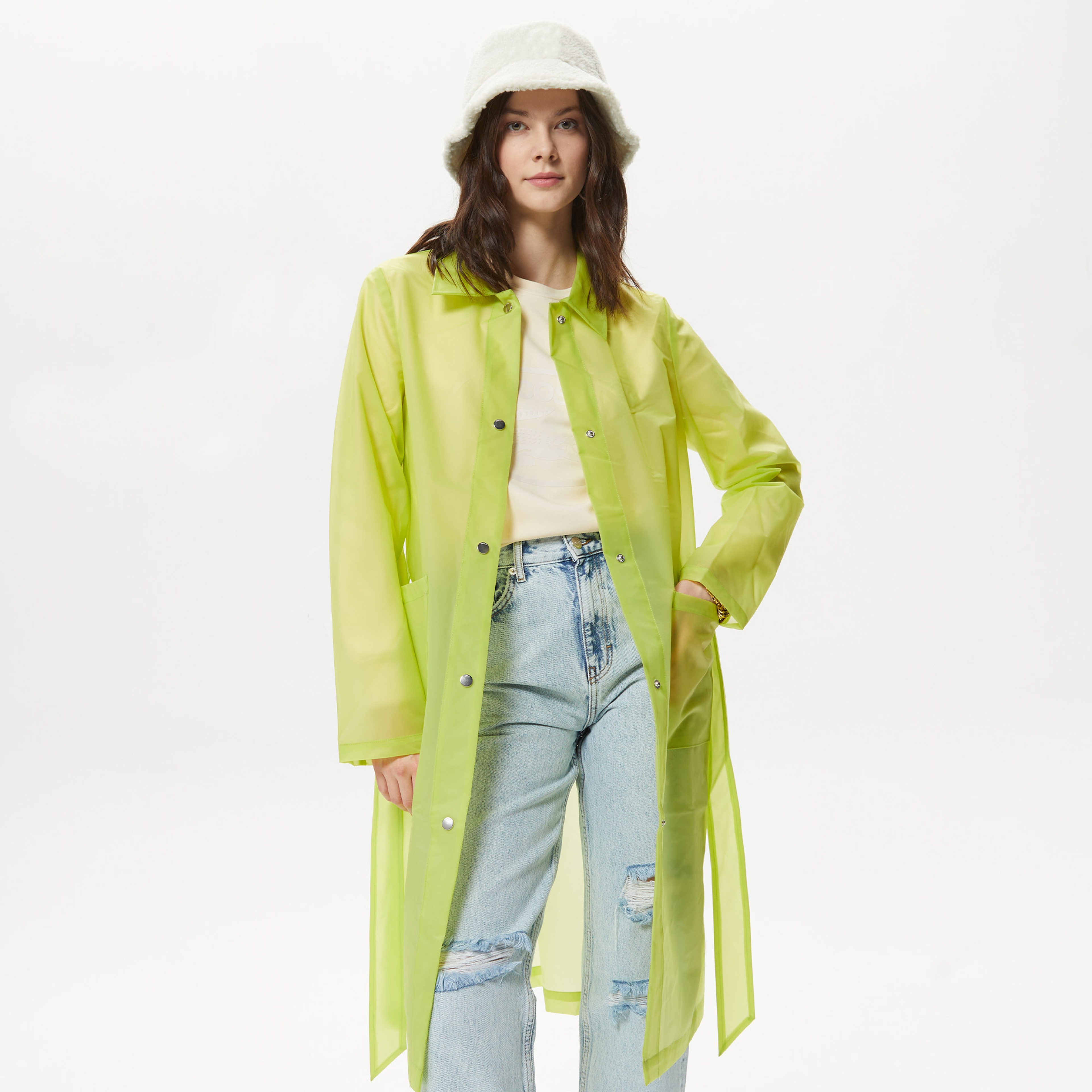 Only Onlacacie Rain Coat Kadın Yeşil Mont
