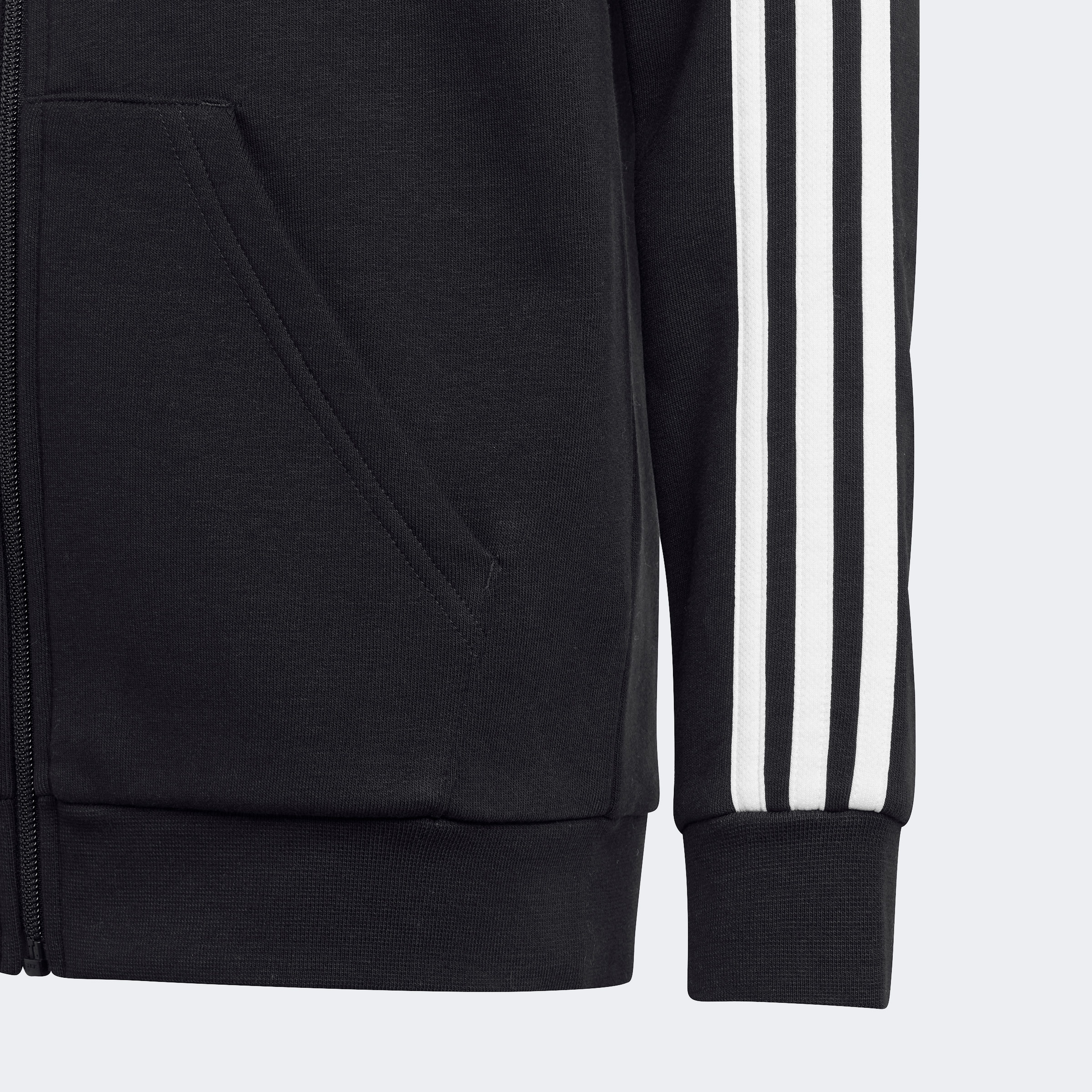 adidas Essentials 3-Stripes Fleece Çocuk Siyah Eşofman Üstü