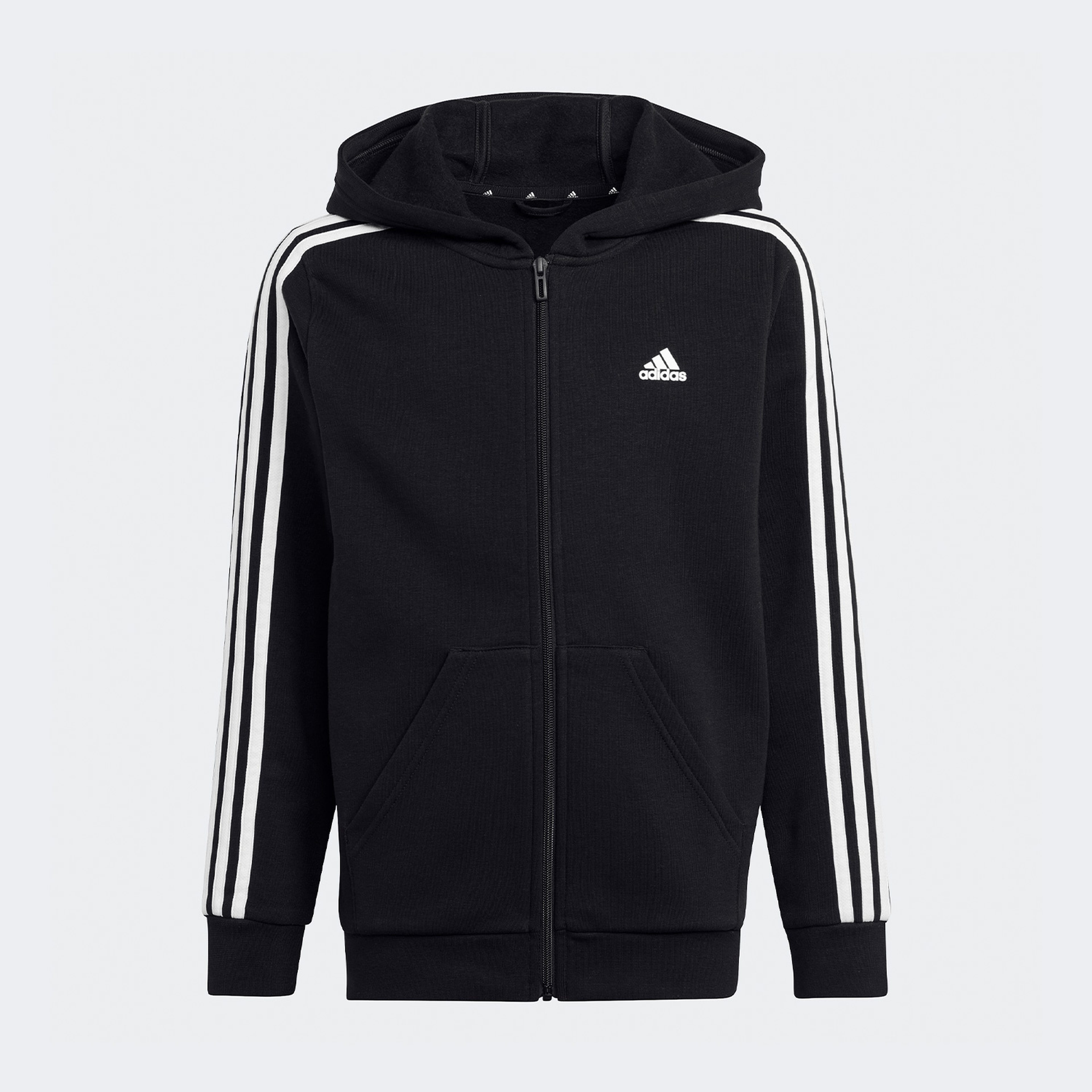 adidas Essentials 3-Stripes Fleece Çocuk Siyah Eşofman Üstü