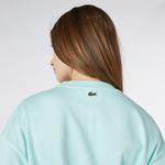 Lacoste Kadın Loose Fit Kısa Kollu Bisiklet Yaka Baskılı Açık Yeşil Elbise