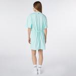 Lacoste Kadın Loose Fit Kısa Kollu Bisiklet Yaka Baskılı Açık Yeşil Elbise