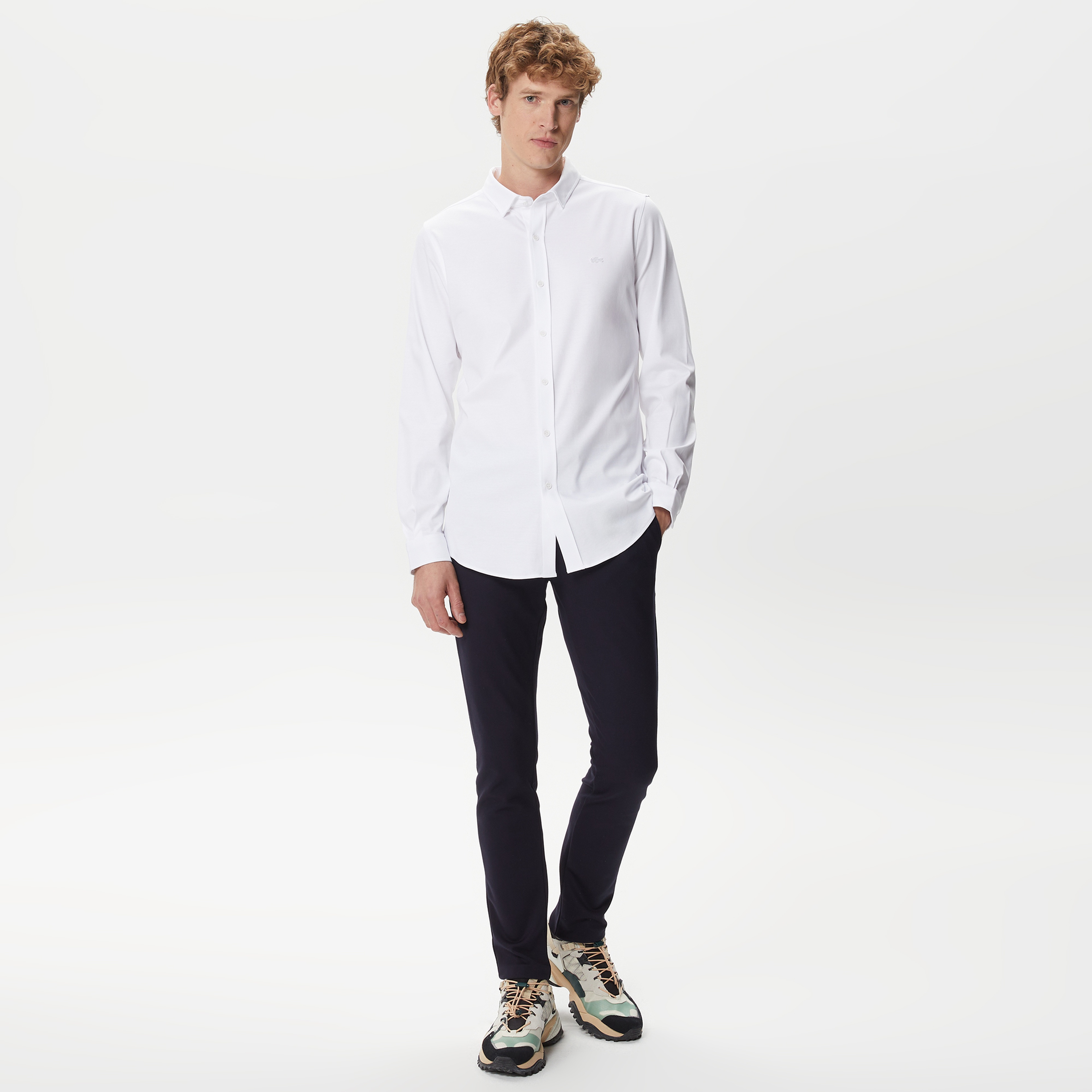 Erkek Slim Fit Beyaz Gömlek