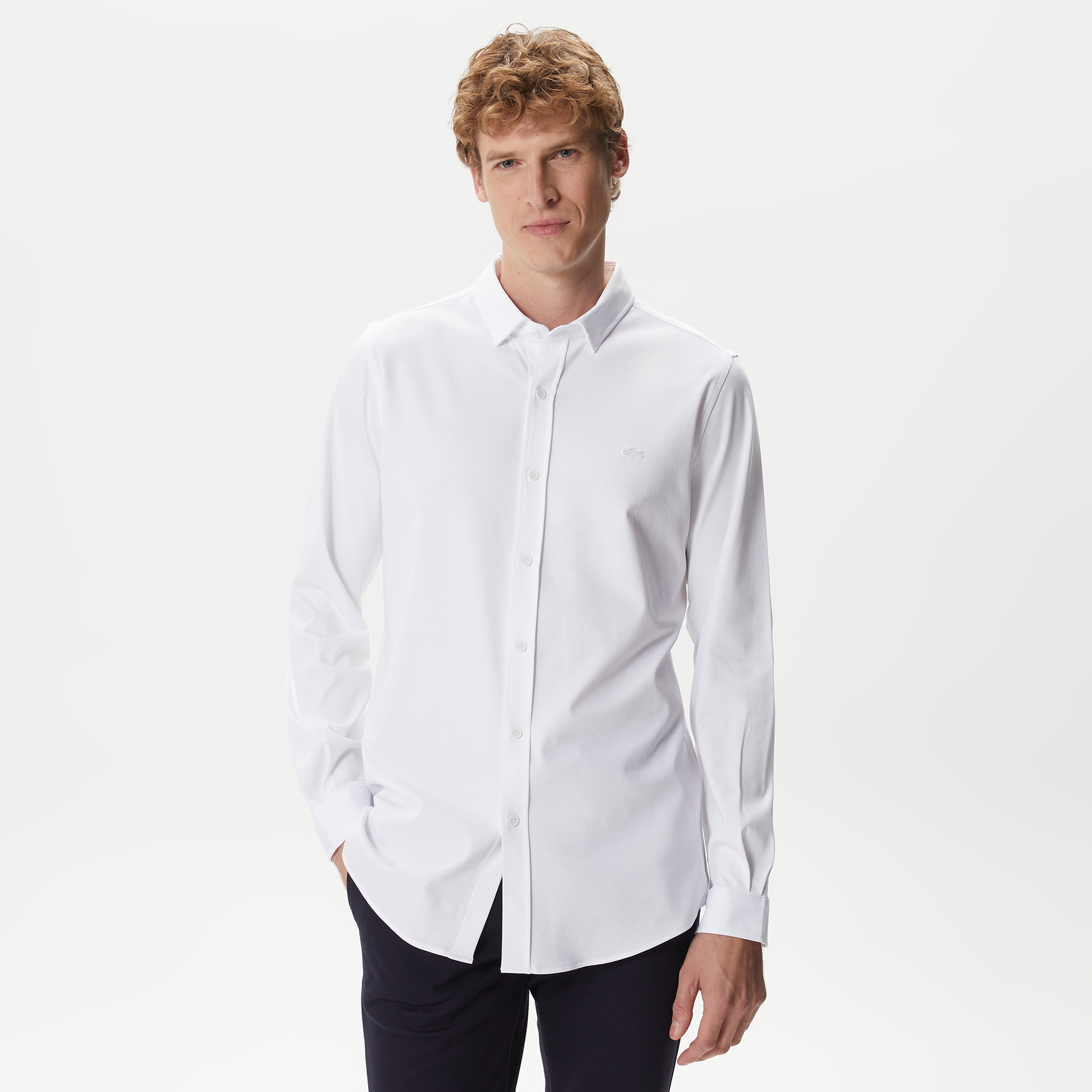 Erkek Slim Fit Beyaz Gömlek