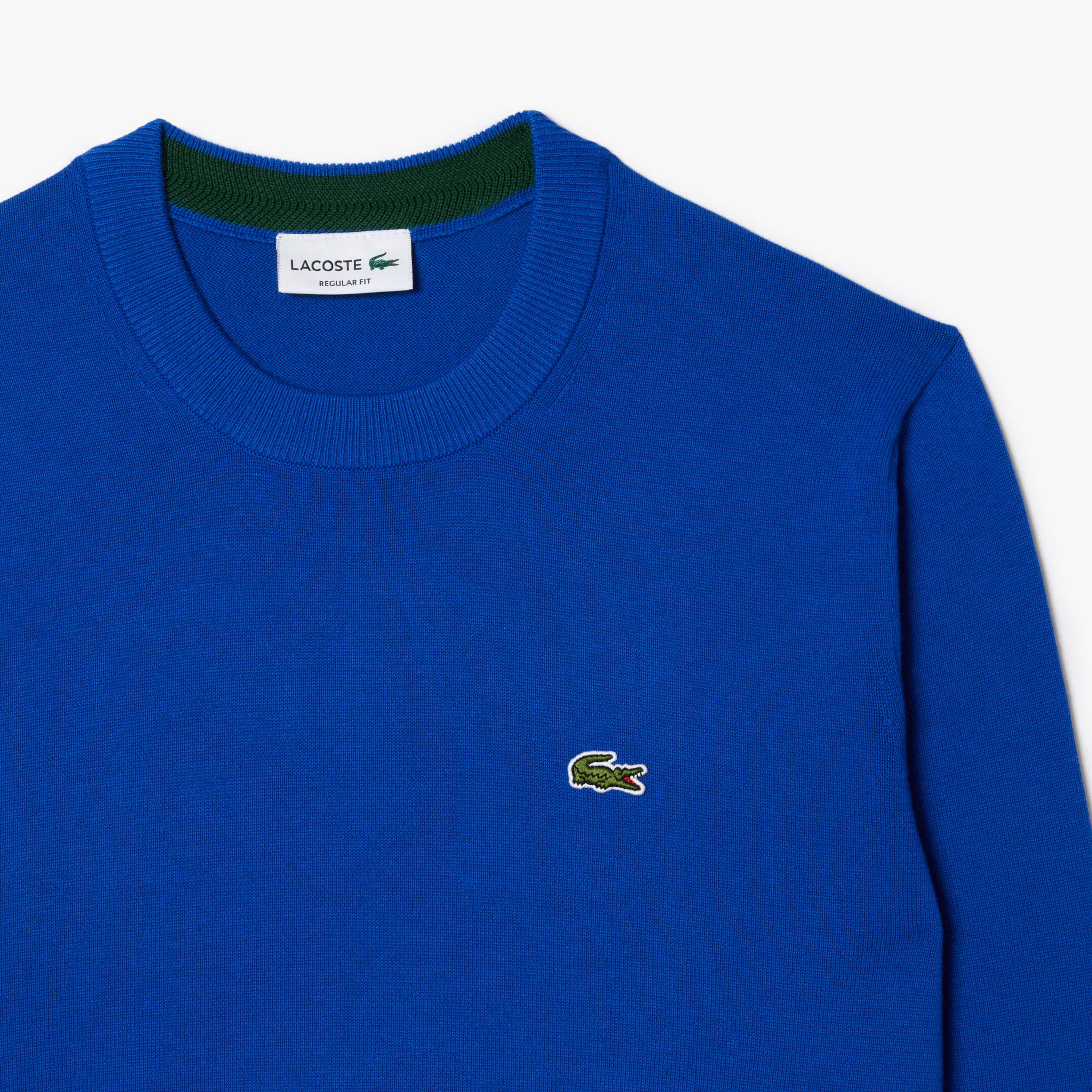 Lacoste Erkek Regular Fit Bisiklet Yaka Organik Pamuk Mavi Kazak