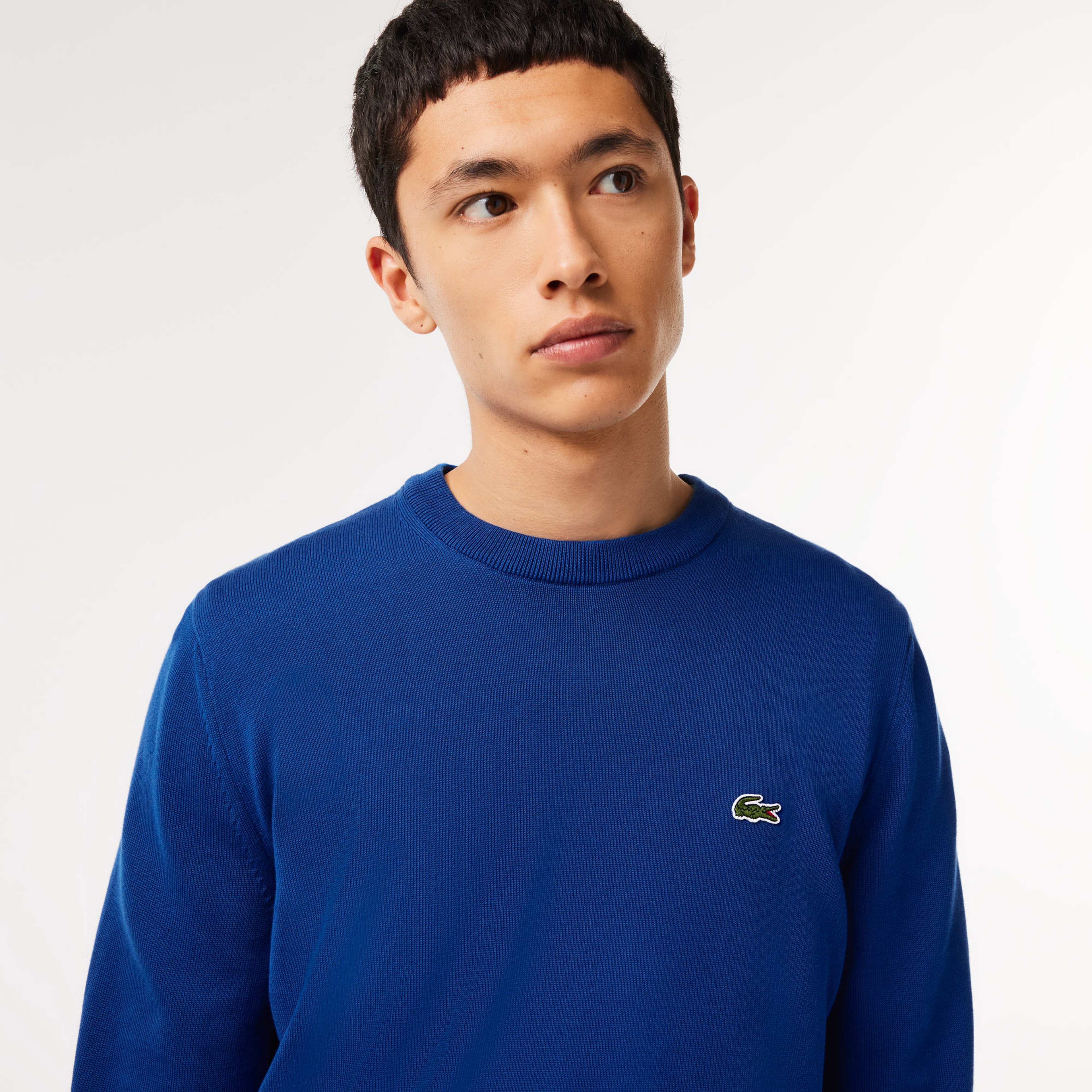 Lacoste Erkek Regular Fit Bisiklet Yaka Organik Pamuk Mavi Kazak