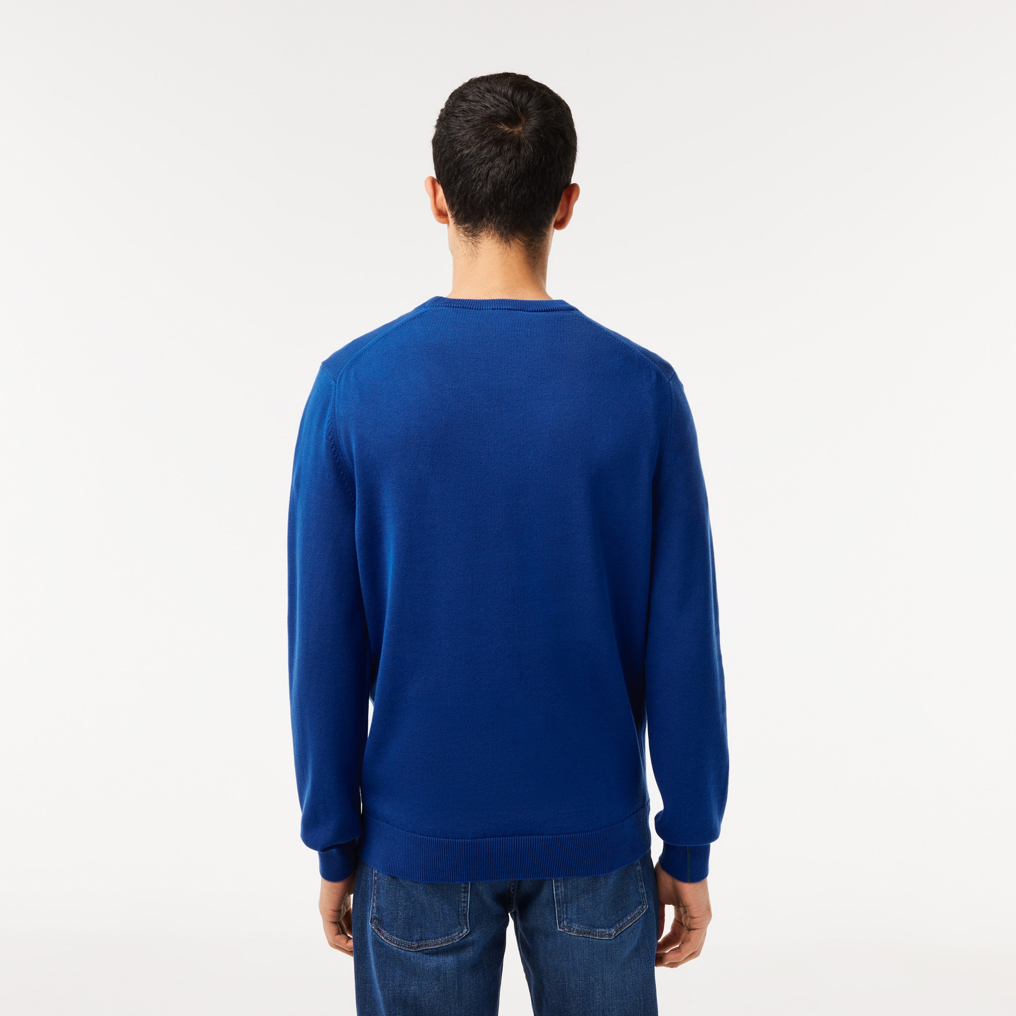 Lacoste Erkek Regular Fit Bisiklet Yaka Organik Pamuk Mavi Kazak
