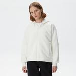 Kadın Relaxed Fit Kapüşonlu Beyaz Sweatshirt