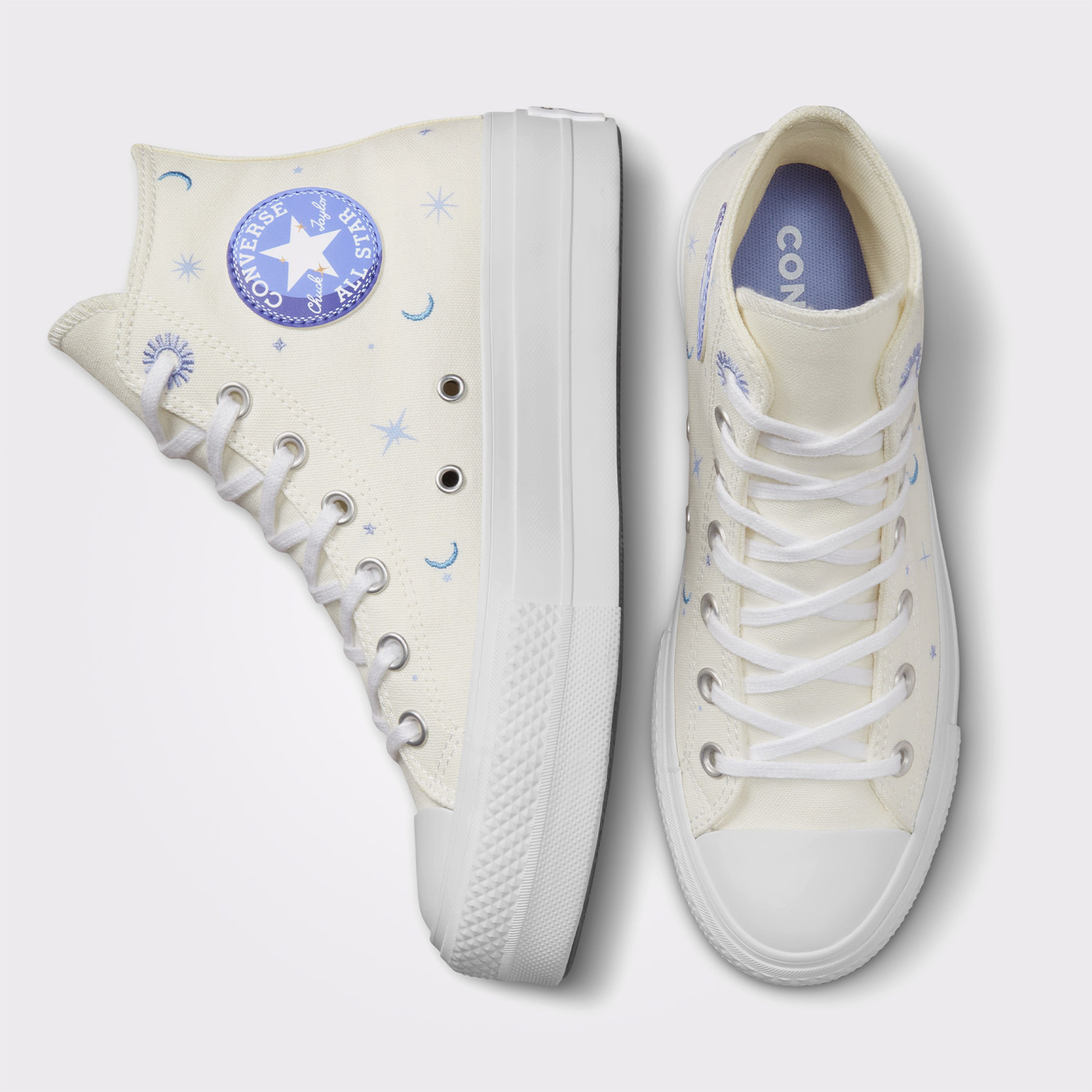 Converse Chuck Taylor All Star Lift Kadın Krem/Mor Sneaker