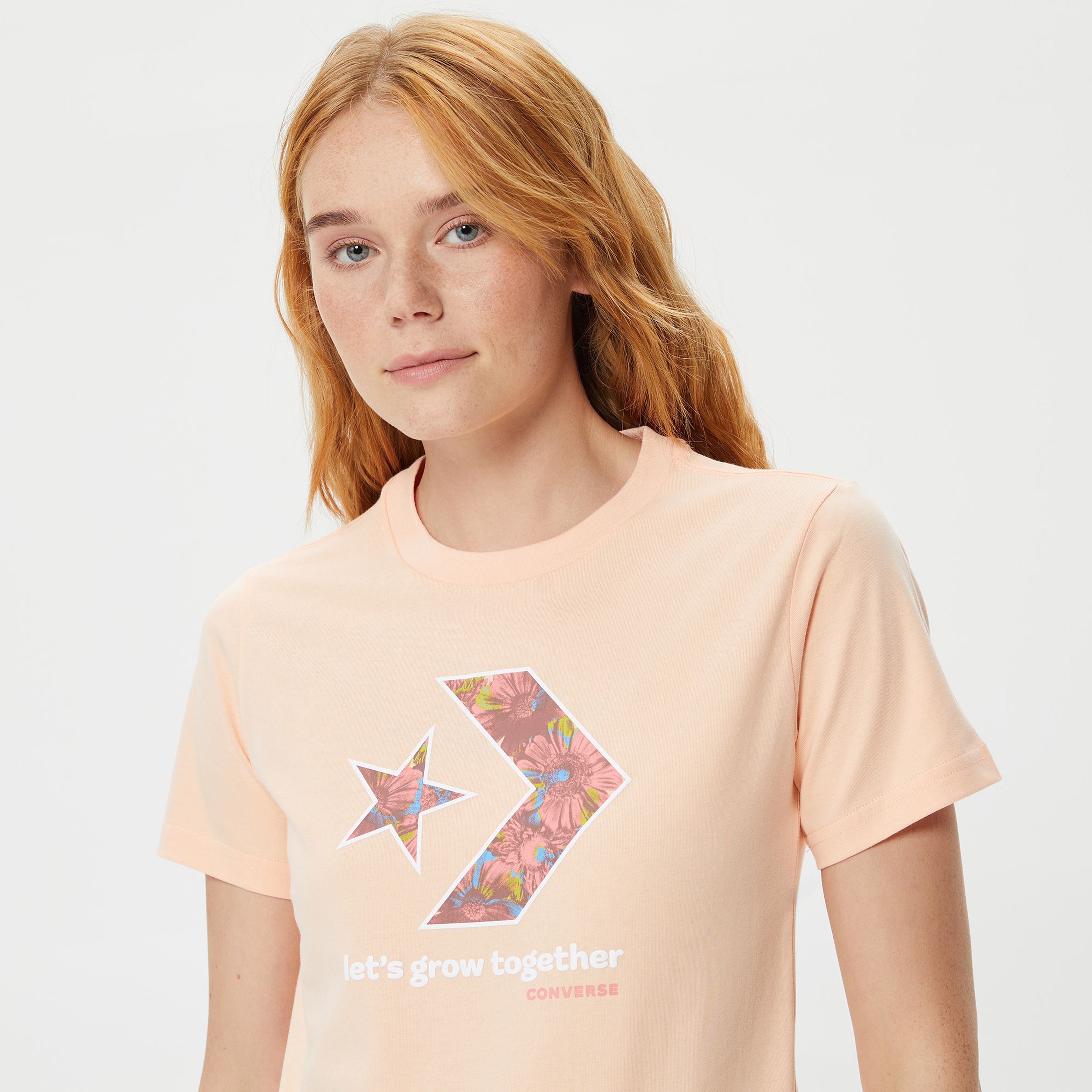 Converse Let'S Grow Together Star Chevron Kadın Pembe T-Shirt