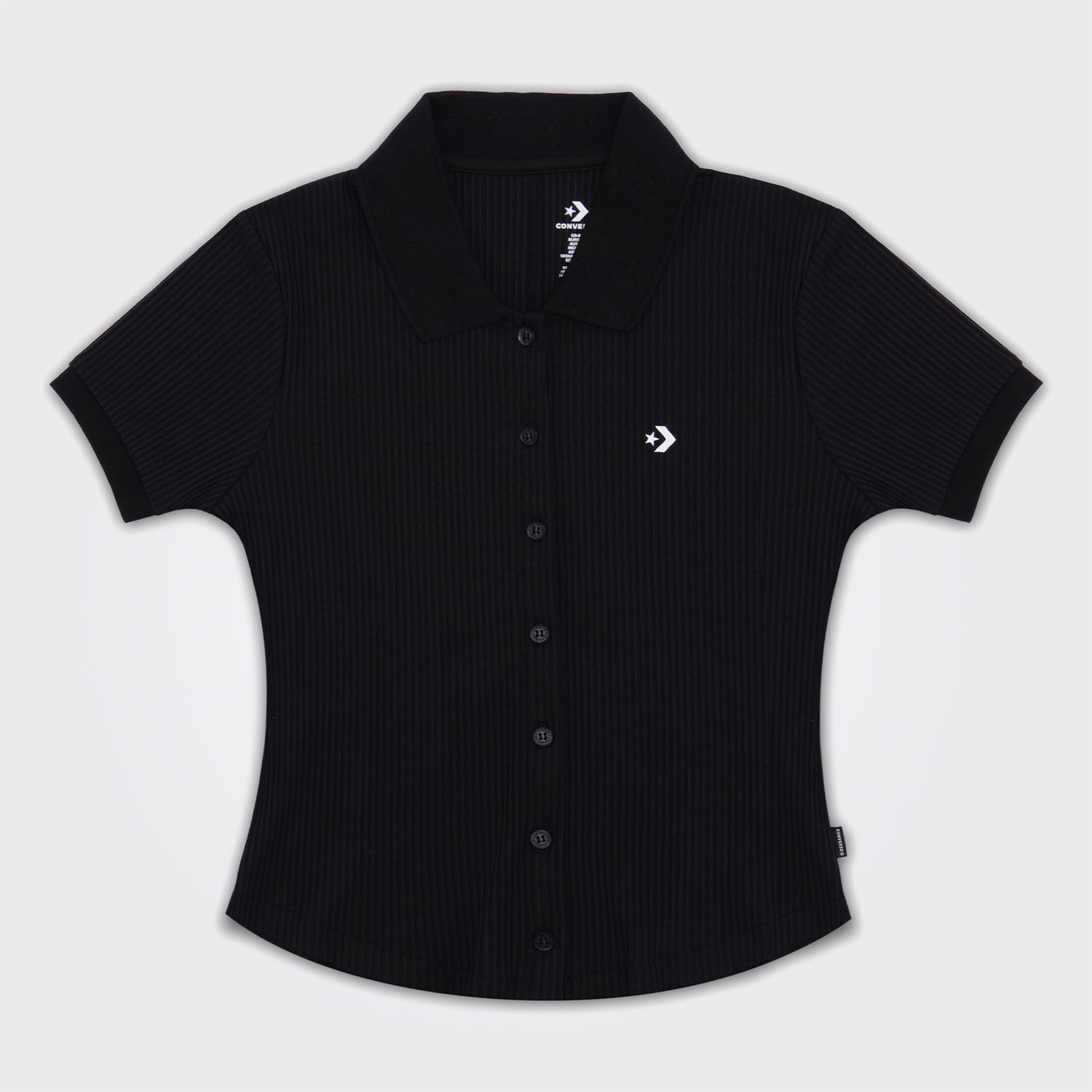 Converse Slim Fit Kadın Siyah Polo