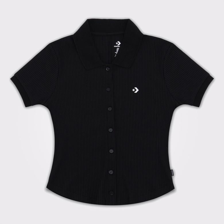 Converse Slim Fit Kadın Siyah Polo