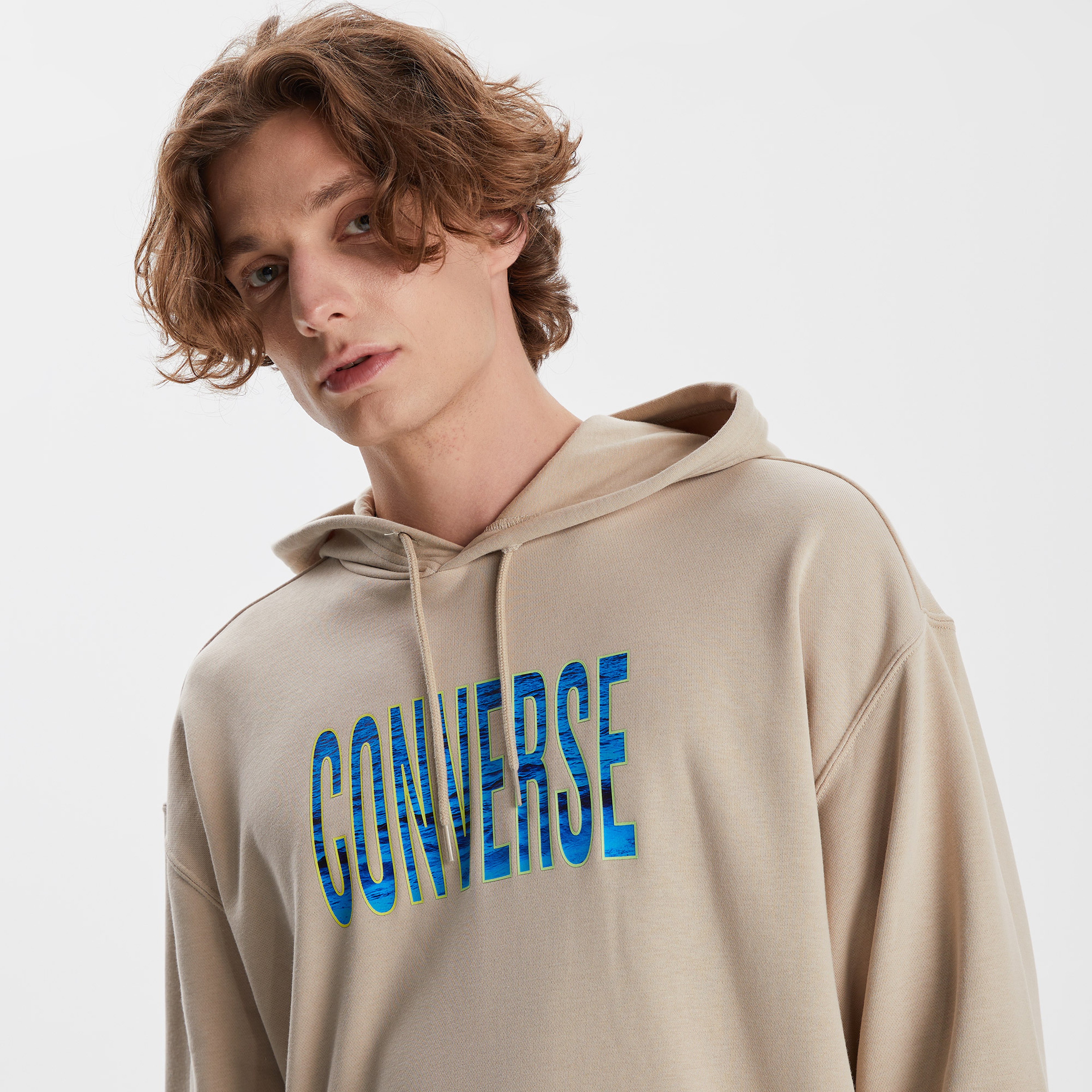 Converse Ocean Fill French Terry Pullover Erkek Bej Hoodie