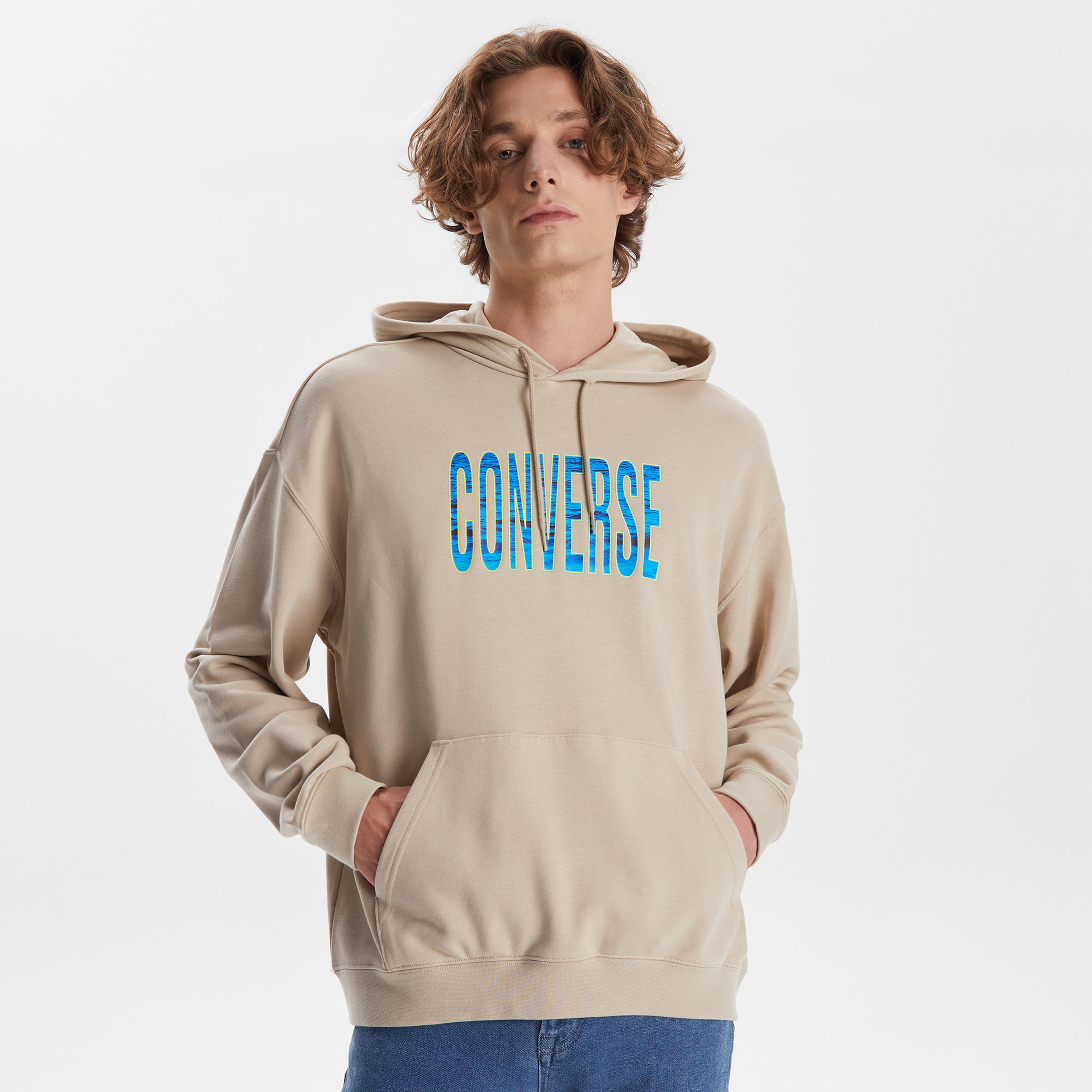 Converse Ocean Fill French Terry Pullover Erkek Bej Hoodie