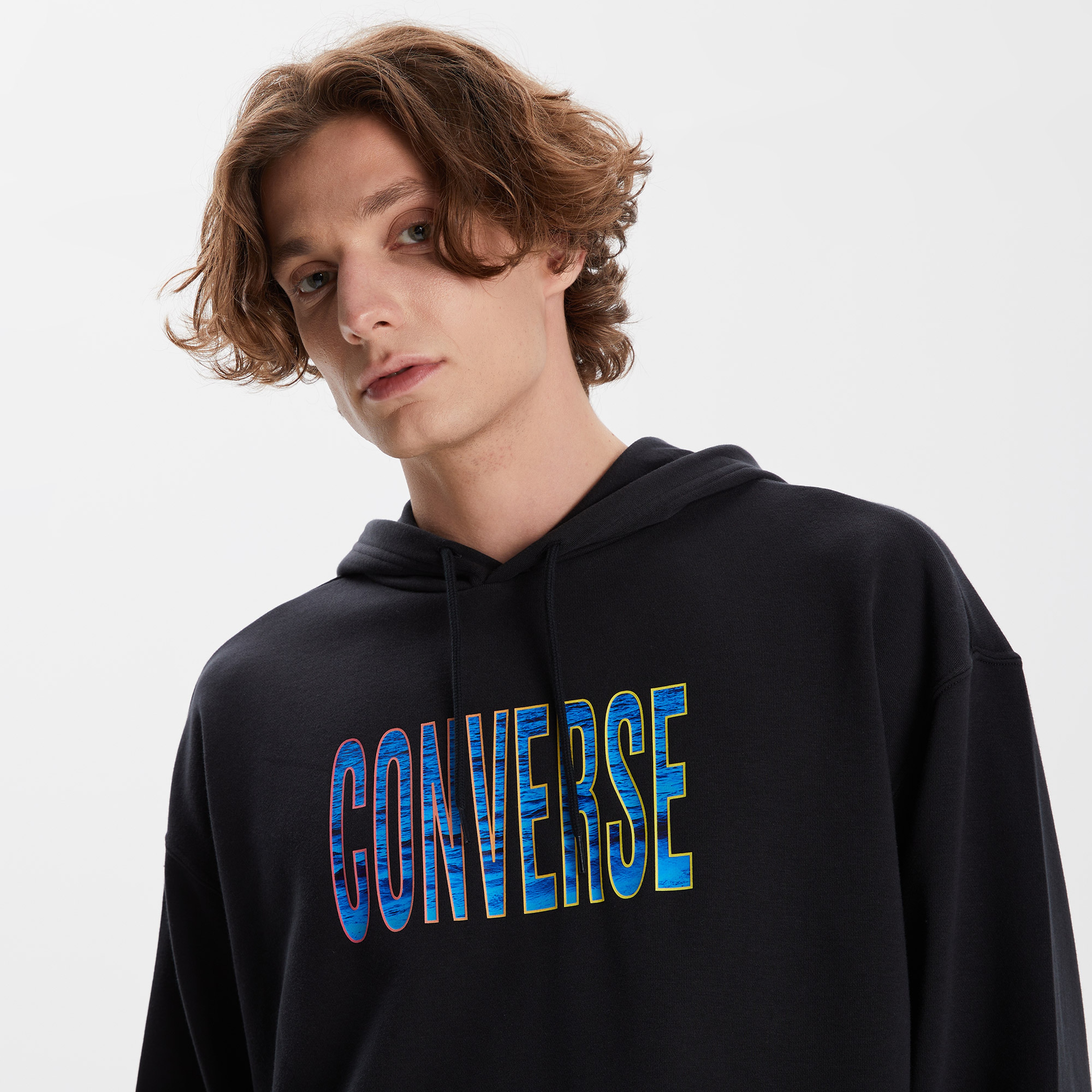 Converse Ocean Fill French Terry Pullover Erkek Siyah Hoodie