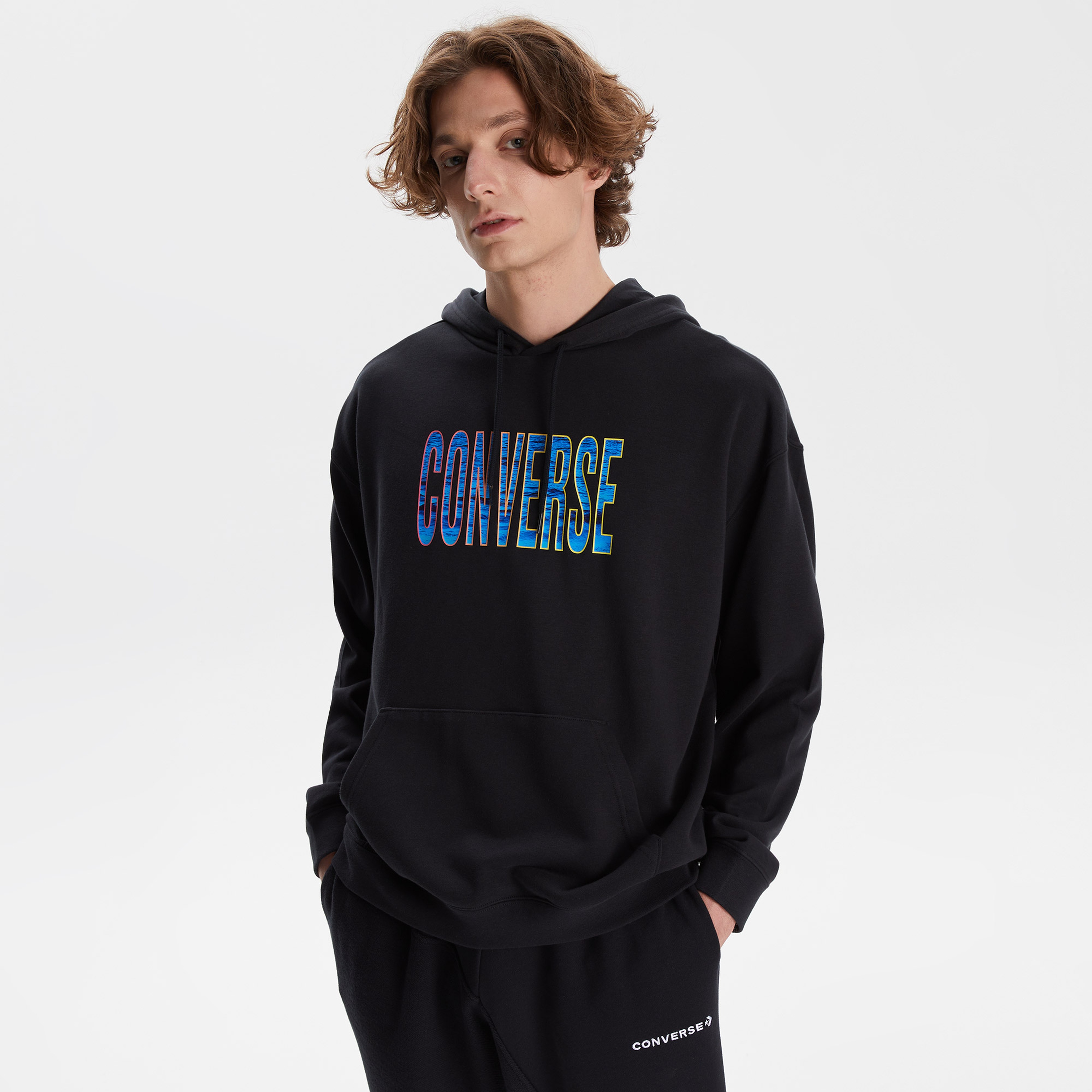 Converse Ocean Fill French Terry Pullover Erkek Siyah Hoodie