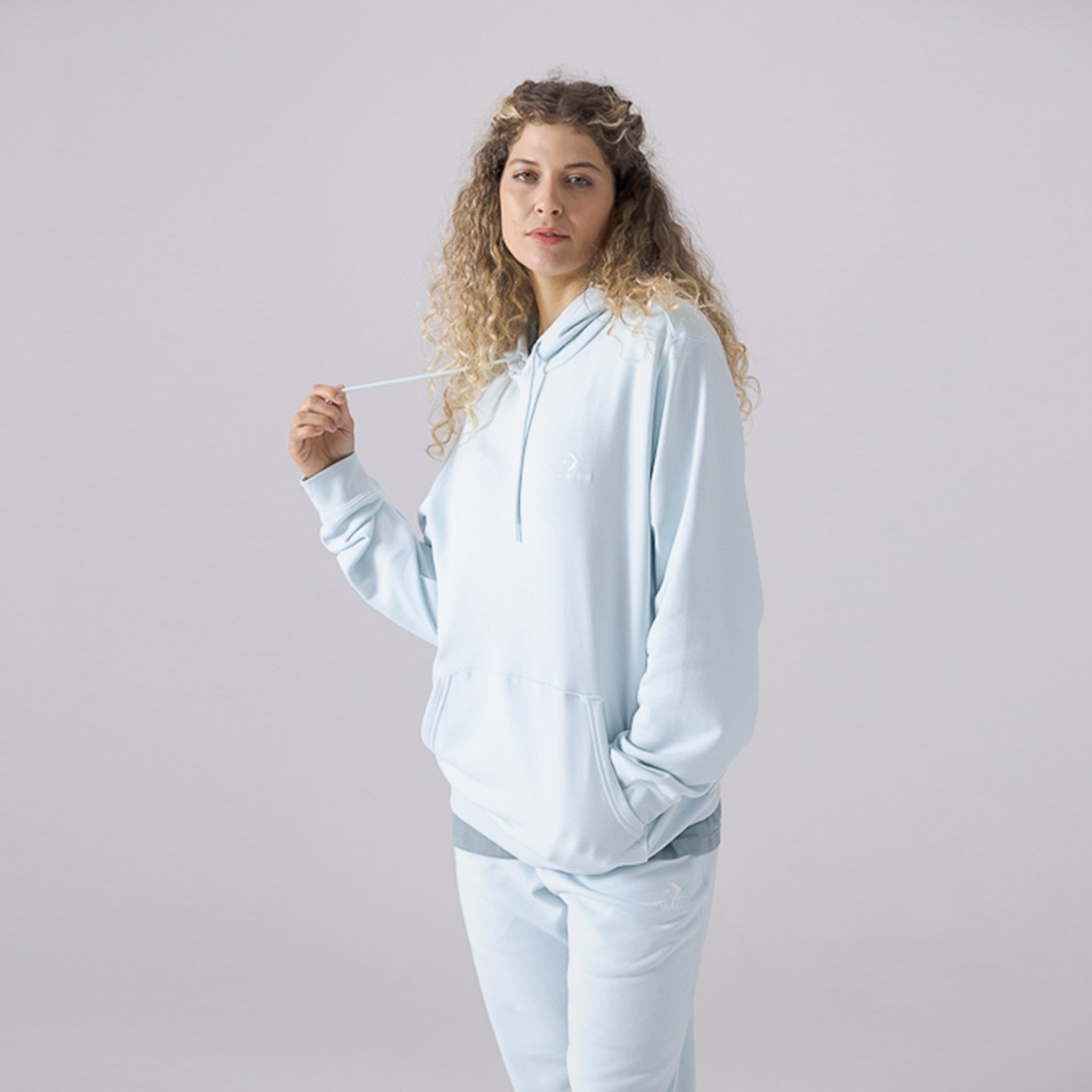 Converse Go-To Embroidered Star Chevron French Terry Unisex Mavi Hoodie