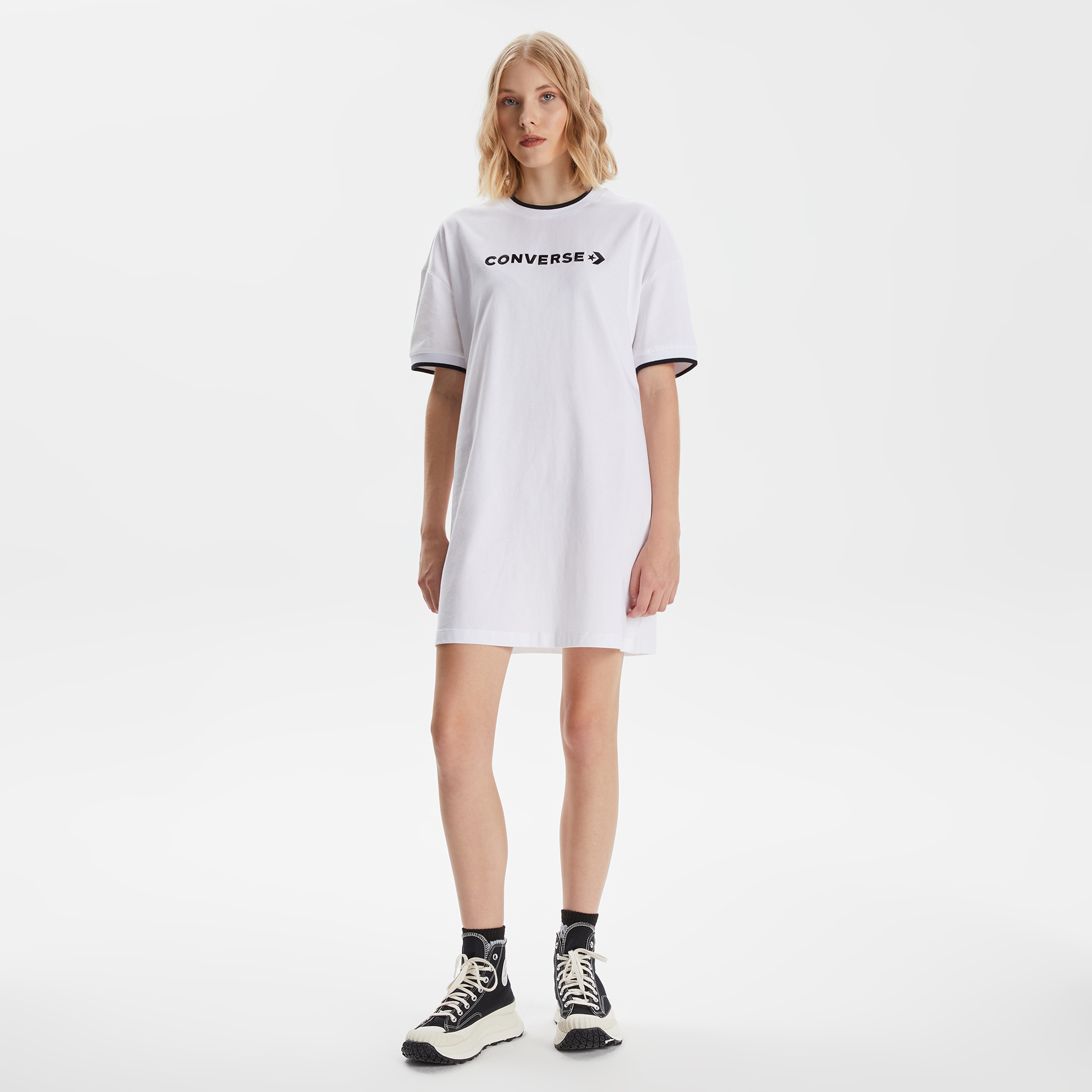 Converse Wordmark Kadın Beyaz Kadın Elbise