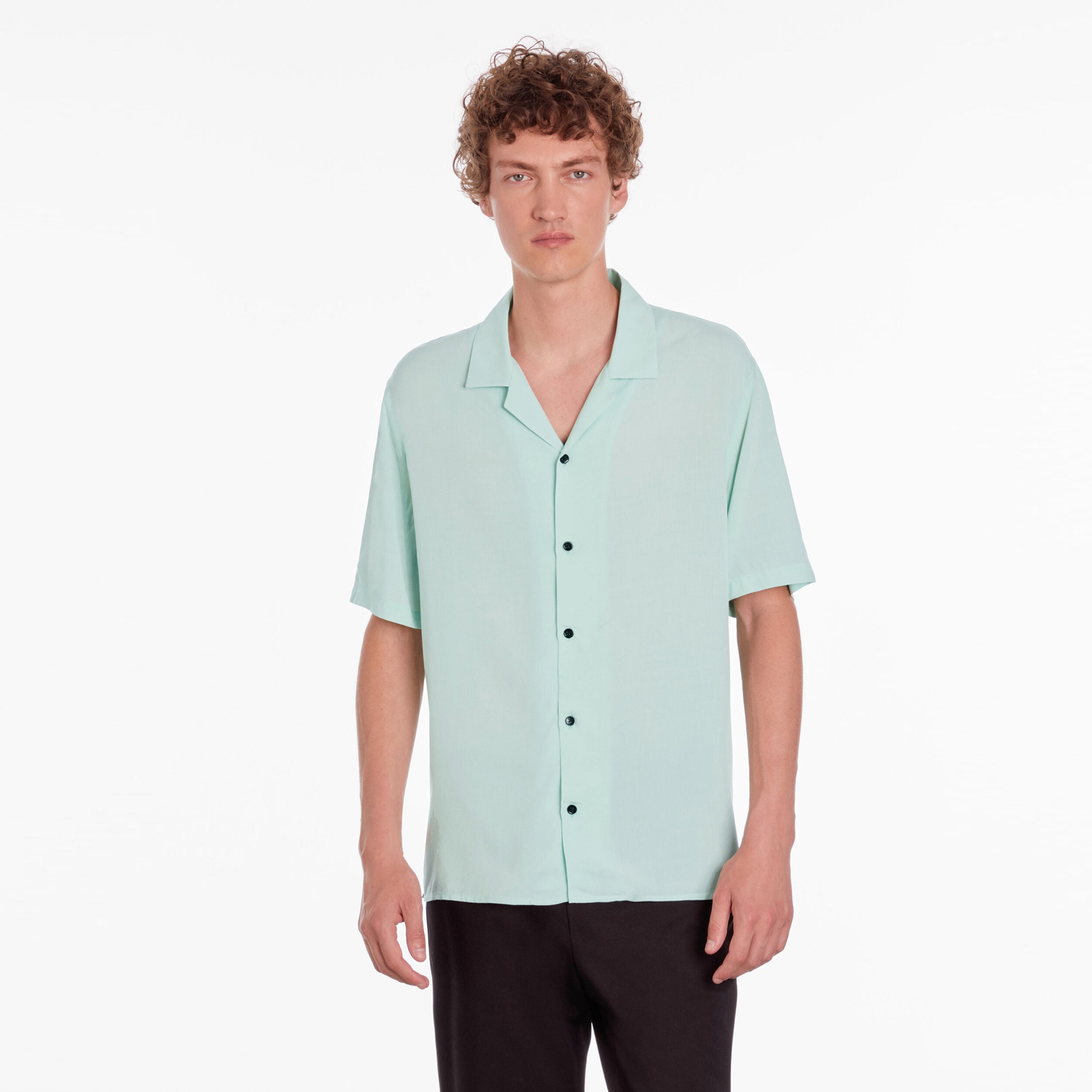 ERKEK COMFORT FIT KISA KOLLU MAVİ GÖMLEK