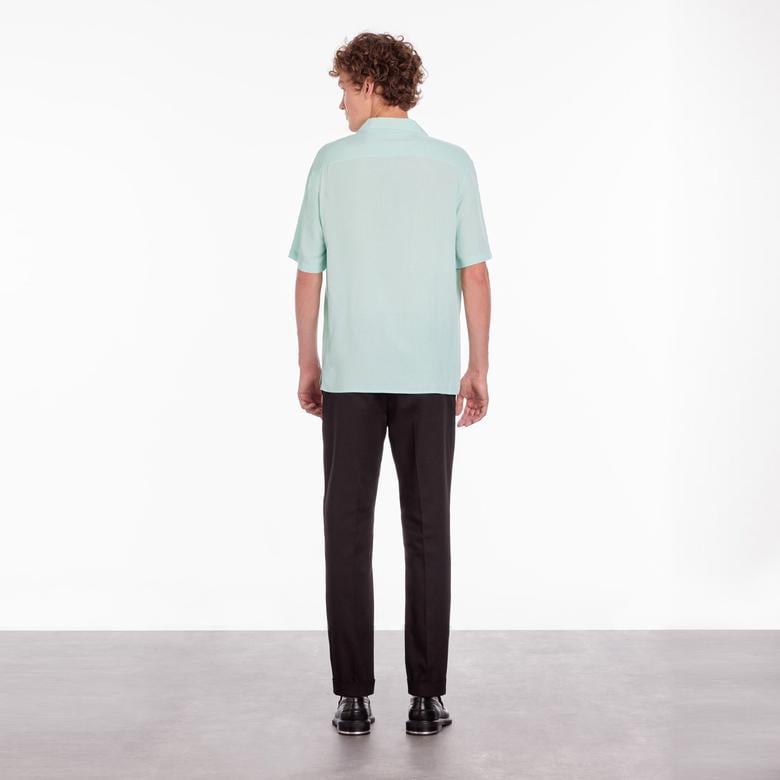 ERKEK COMFORT FIT KISA KOLLU MAVİ GÖMLEK