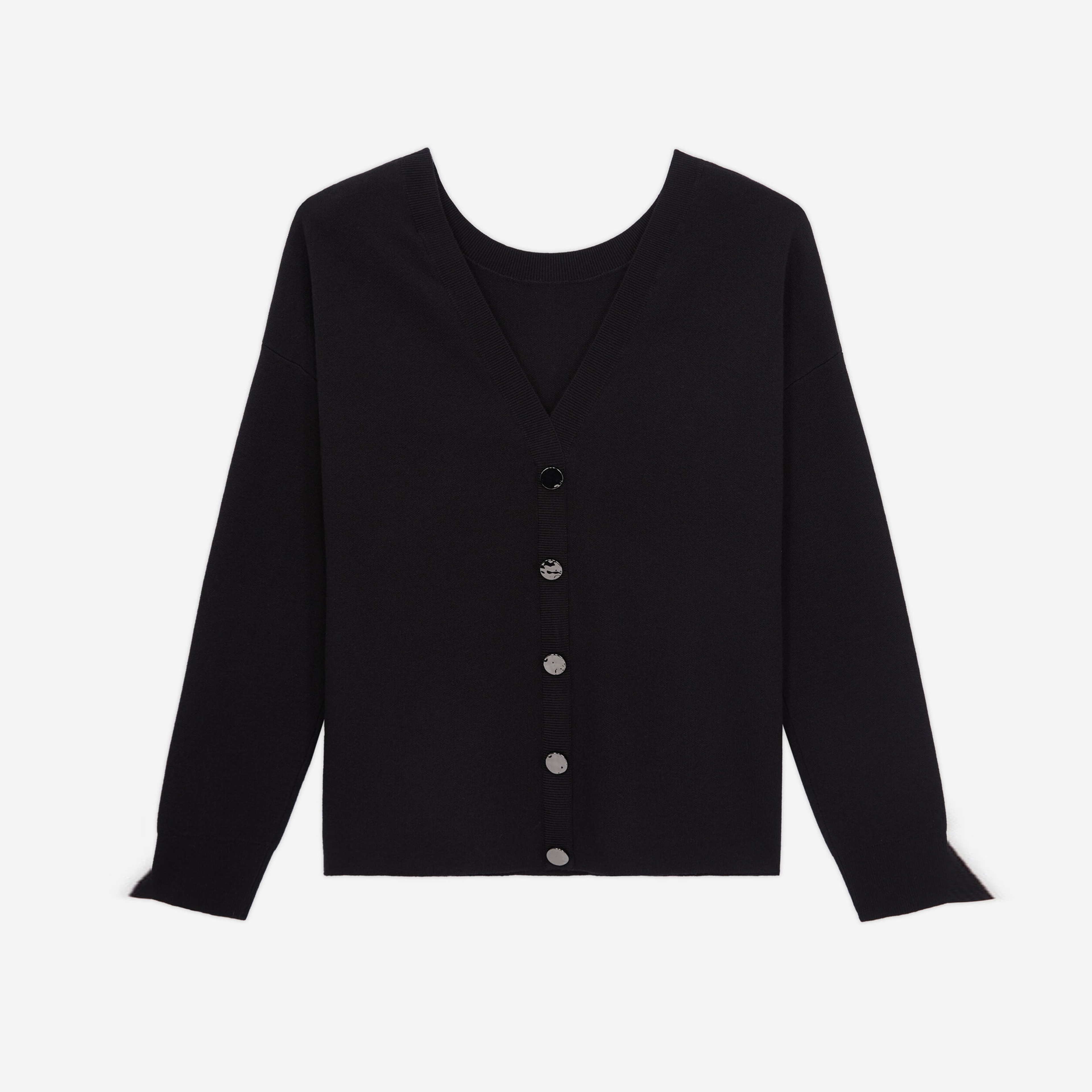 KADIN STRAIGHT FIT BİSİKLET YAKA SİYAH KAZAK