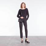 KADIN STRAIGHT FIT BİSİKLET YAKA SİYAH KAZAK