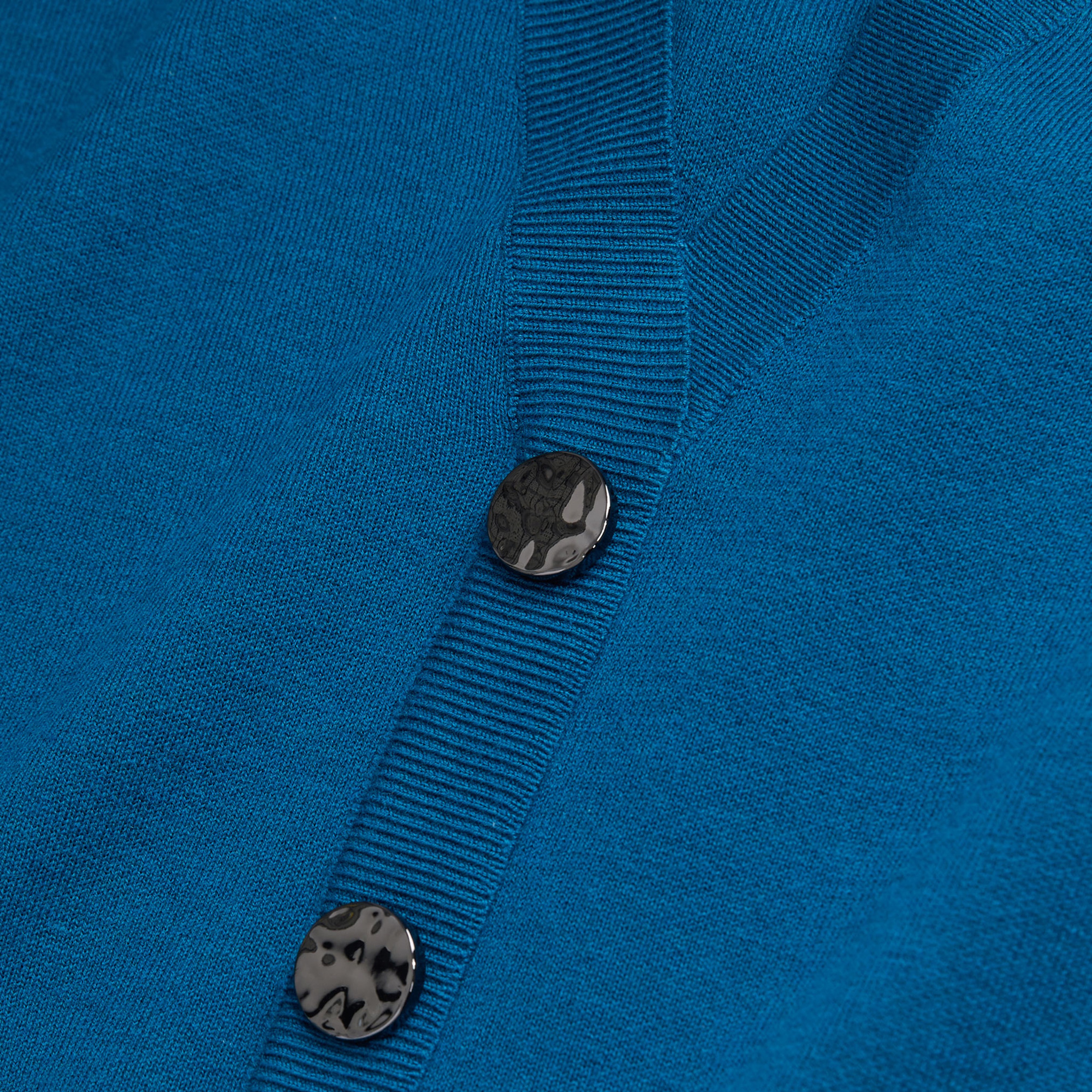 KADIN STRAIGHT FIT DÜĞMELİ MAVİ HIRKA