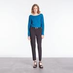 KADIN STRAIGHT FIT DÜĞMELİ MAVİ HIRKA