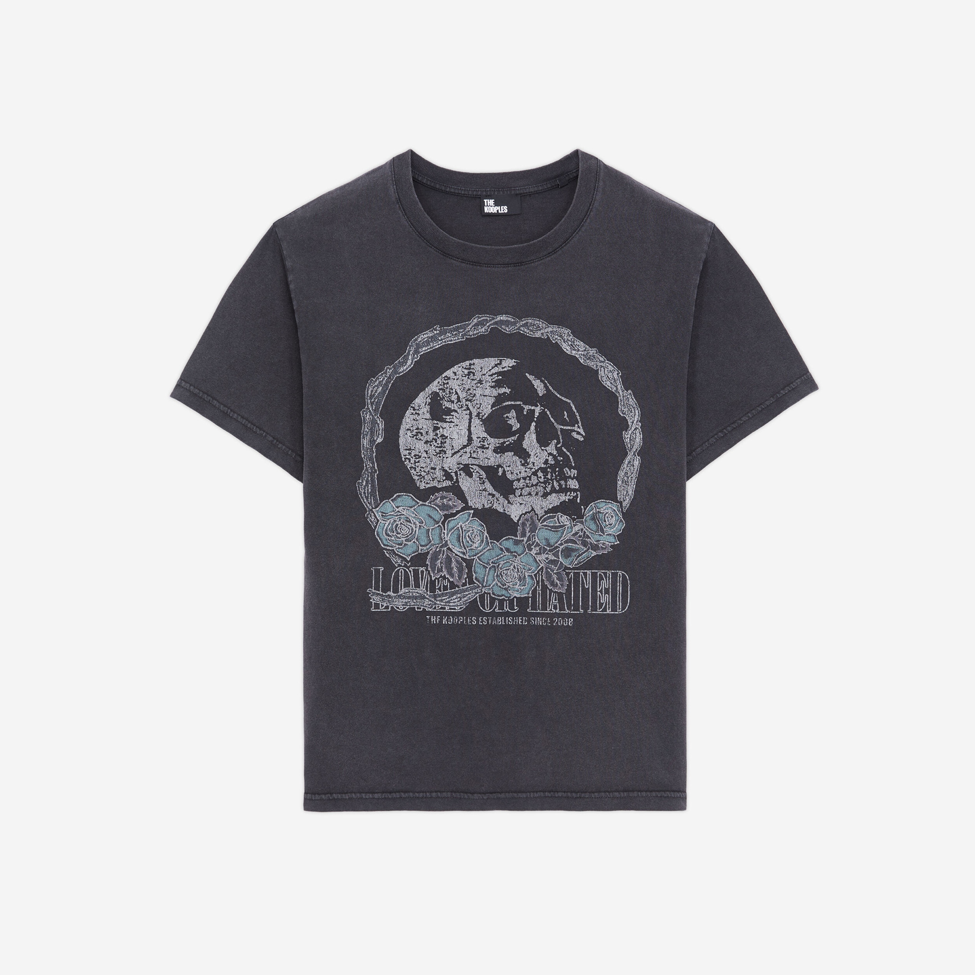 KADIN BİSİKLET YAKA BASKILI SİYAH T-SHIRT