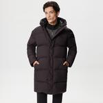 Erkek Kapüşonlu Kapitone Siyah Mont