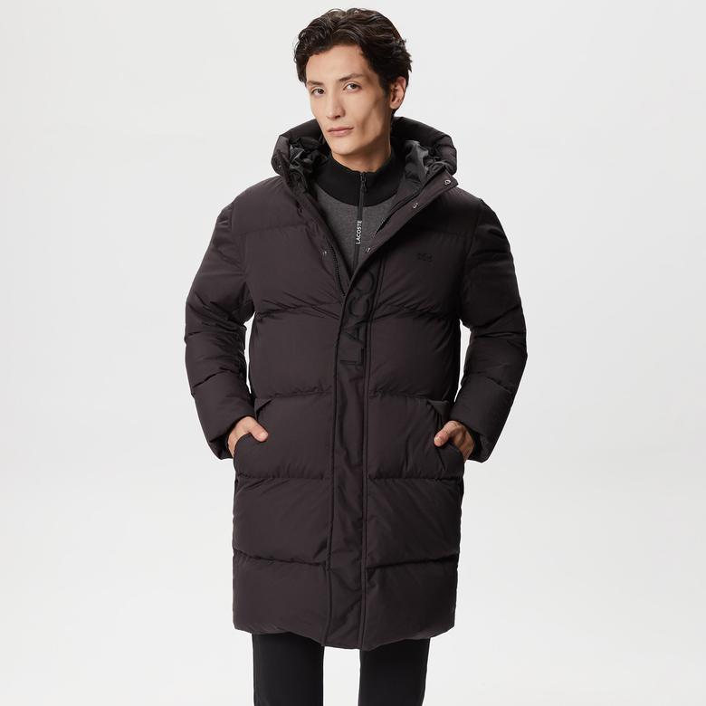 Erkek Kapüşonlu Kapitone Siyah Mont