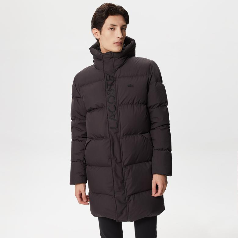 Erkek Kapüşonlu Kapitone Siyah Mont