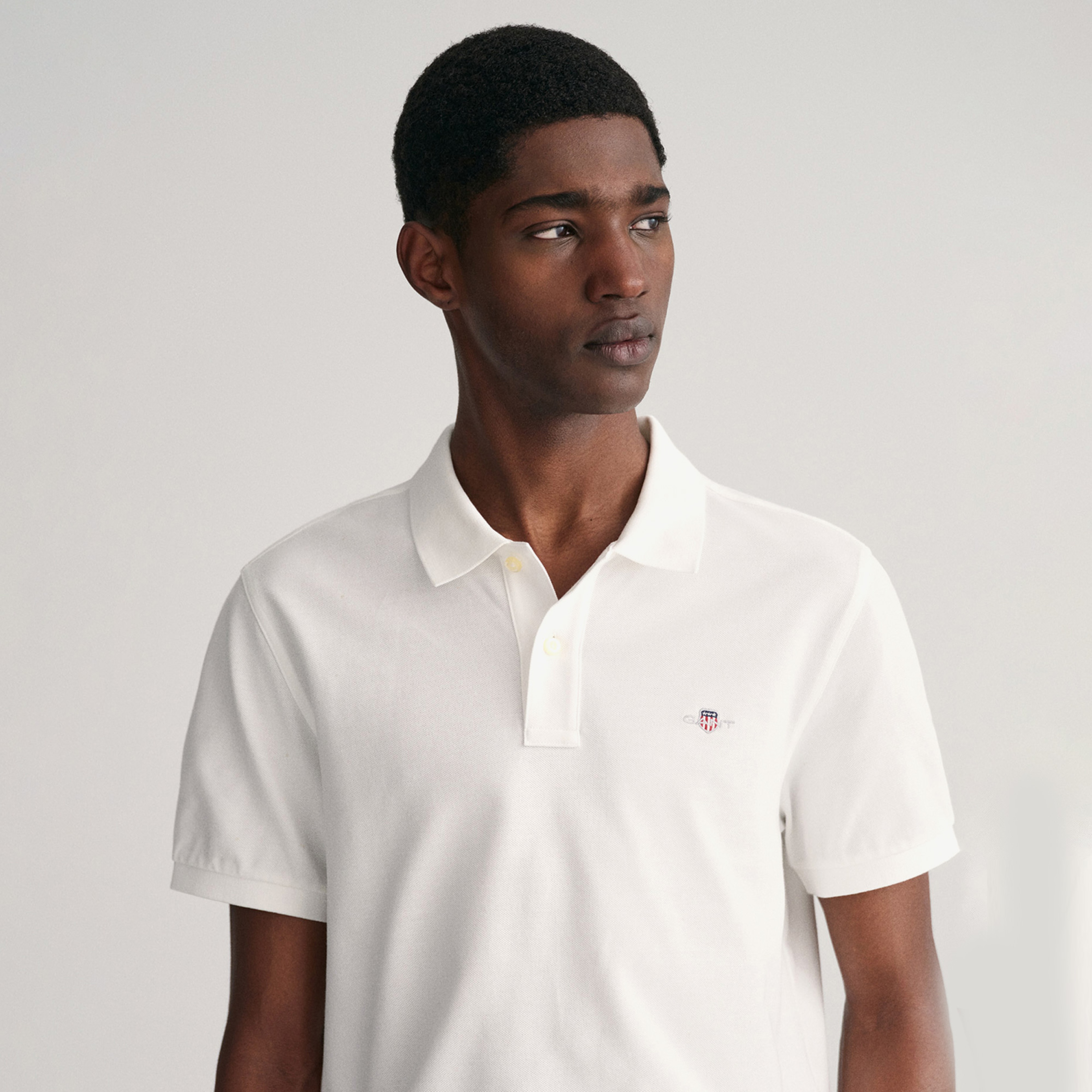 GANT Erkek Beyaz Regular Fit Düğmeli Yaka Polo T-Shirt