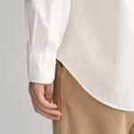GANT Erkek Beyaz Regular Fit Düğmeli Yaka Poplin Gömlek