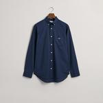 GANT Erkek Lacivert Regular Fit Düğmeli Yaka Poplin Gömlek