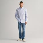 GANT Erkek Mavi Regular Fit Düğmeli Yaka Poplin Gömlek