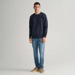 GANT Erkek Lacivert Regular Fit Bisiklet Yaka Sweatshirt