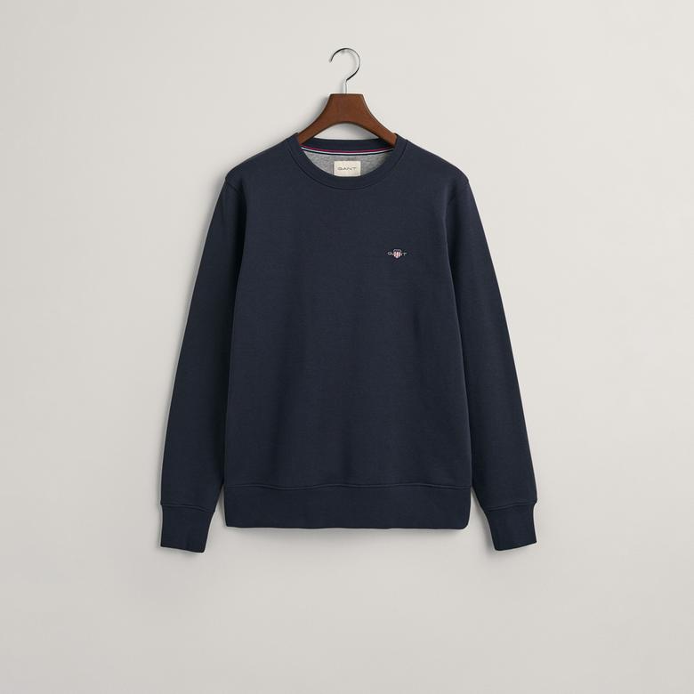 GANT Erkek Lacivert Regular Fit Bisiklet Yaka Sweatshirt