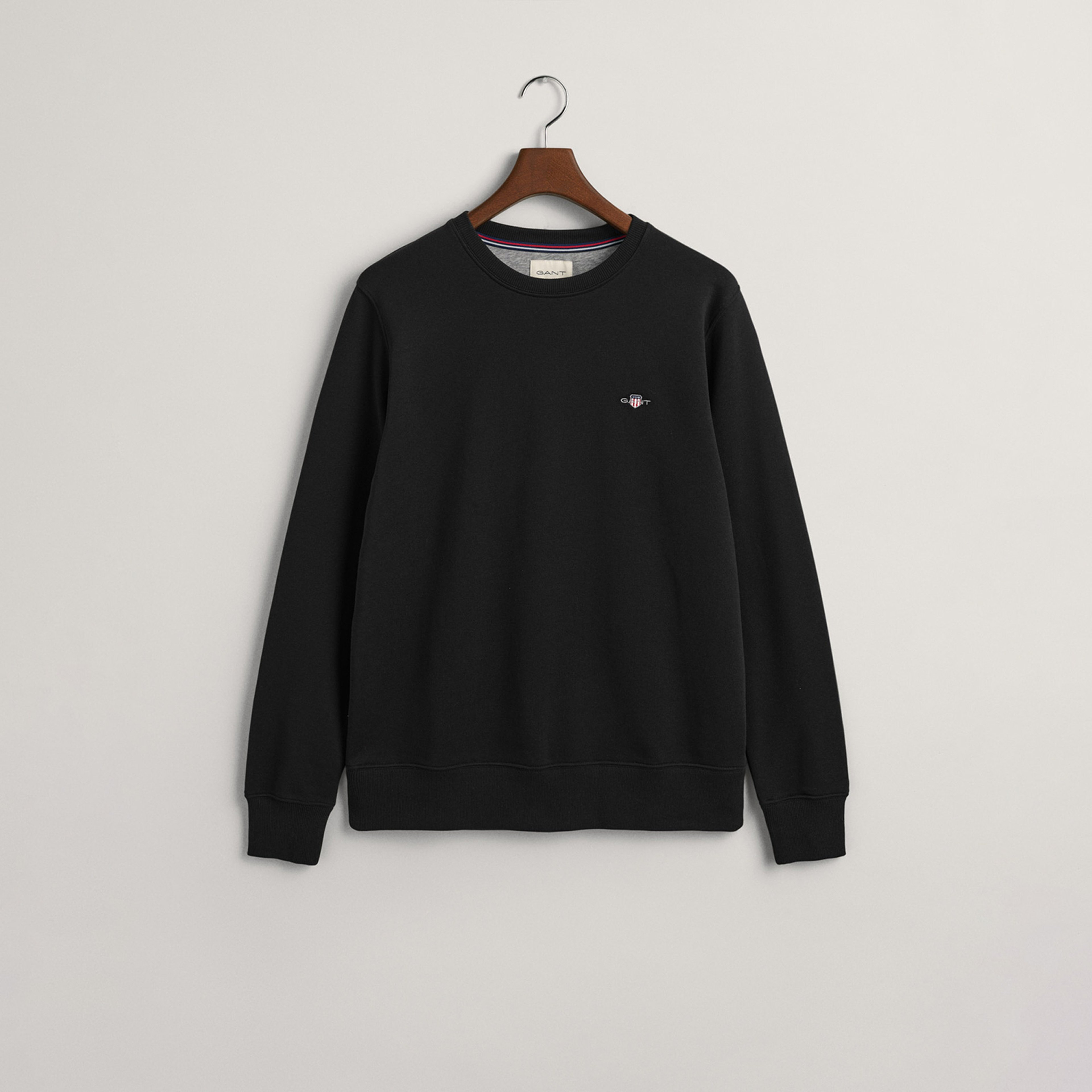 GANT Erkek Siyah Regular Fit Bisiklet Yaka Sweatshirt
