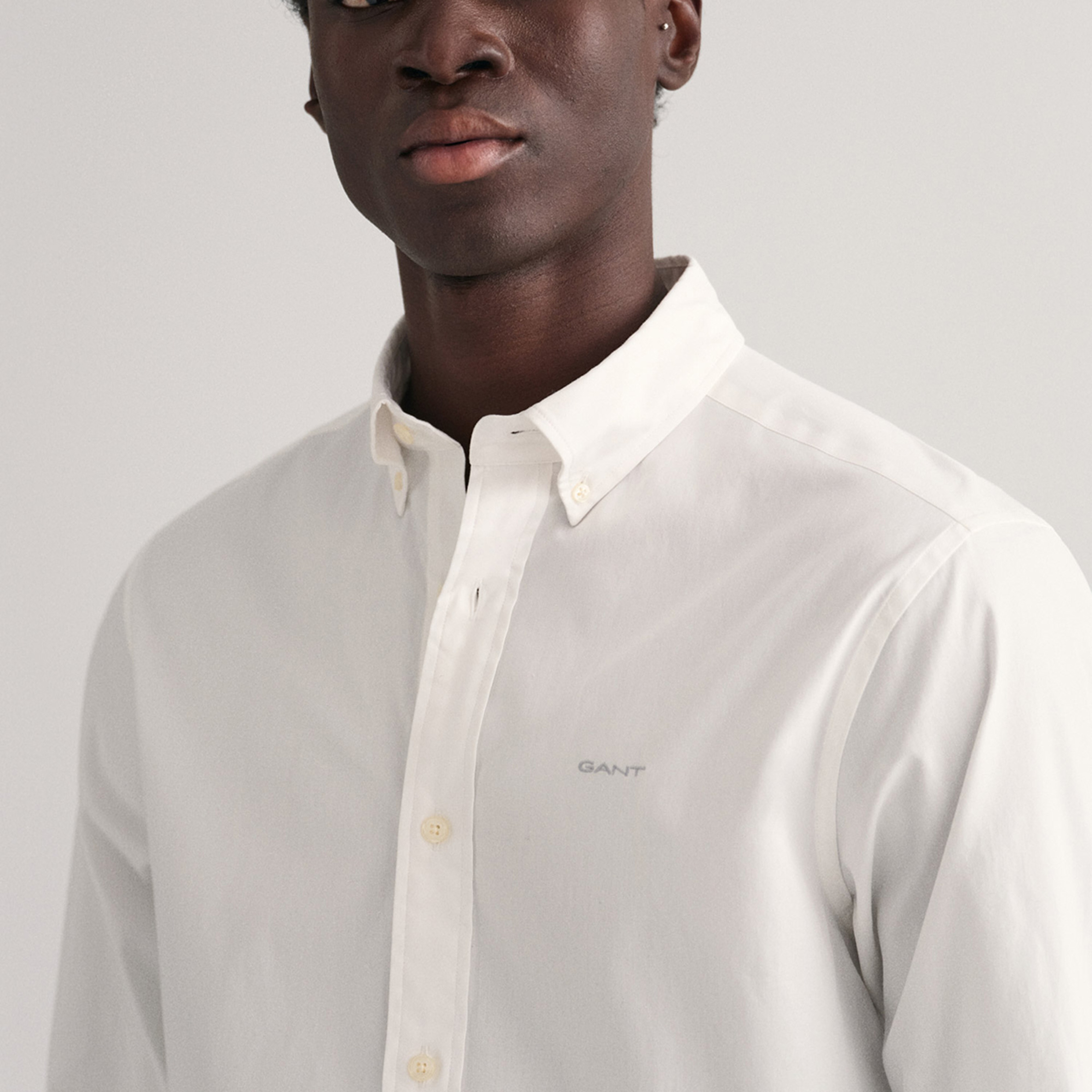 GANT Erkek Beyaz Regular Fit Düğmeli Yaka Oxford Gömlek