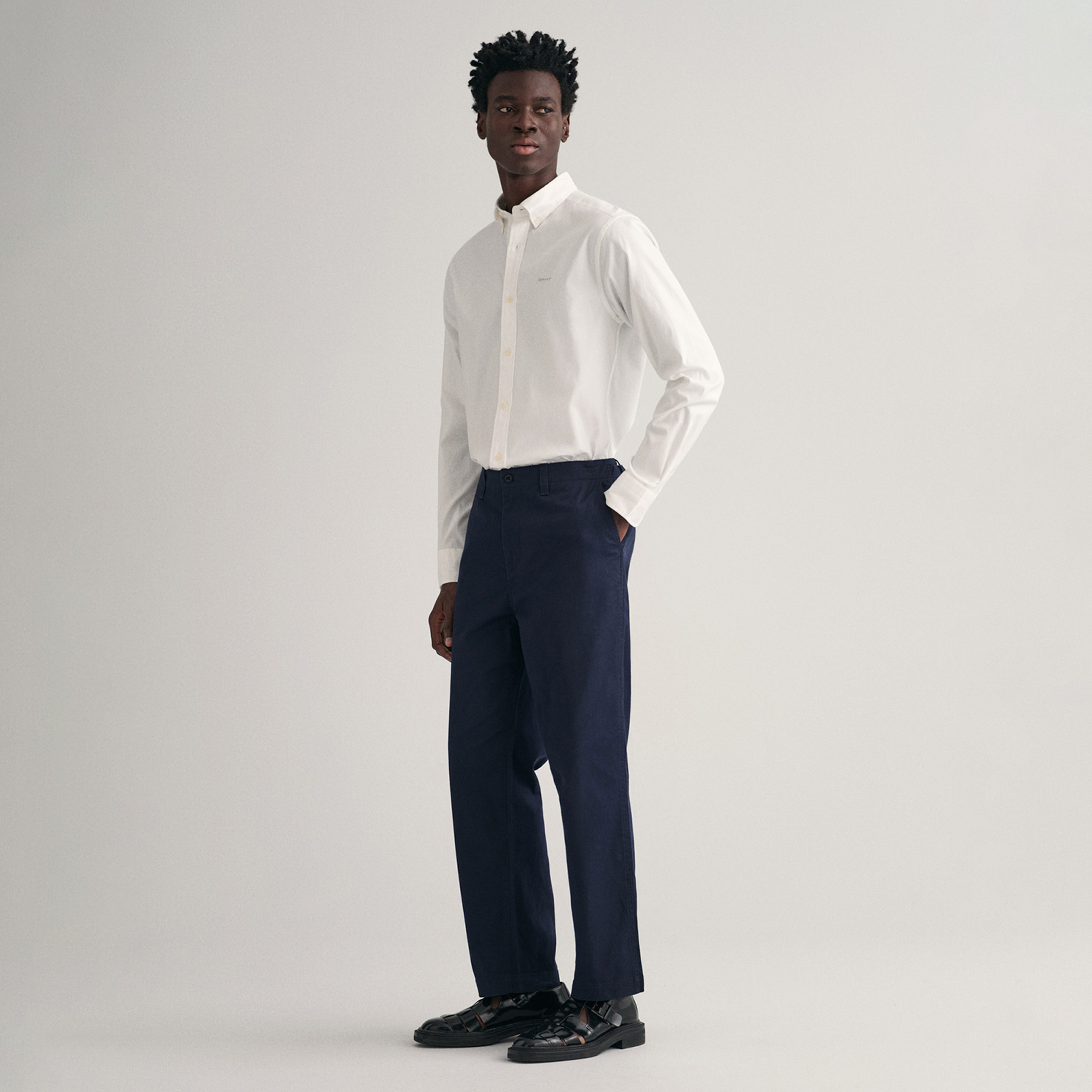 GANT Erkek Beyaz Regular Fit Düğmeli Yaka Oxford Gömlek