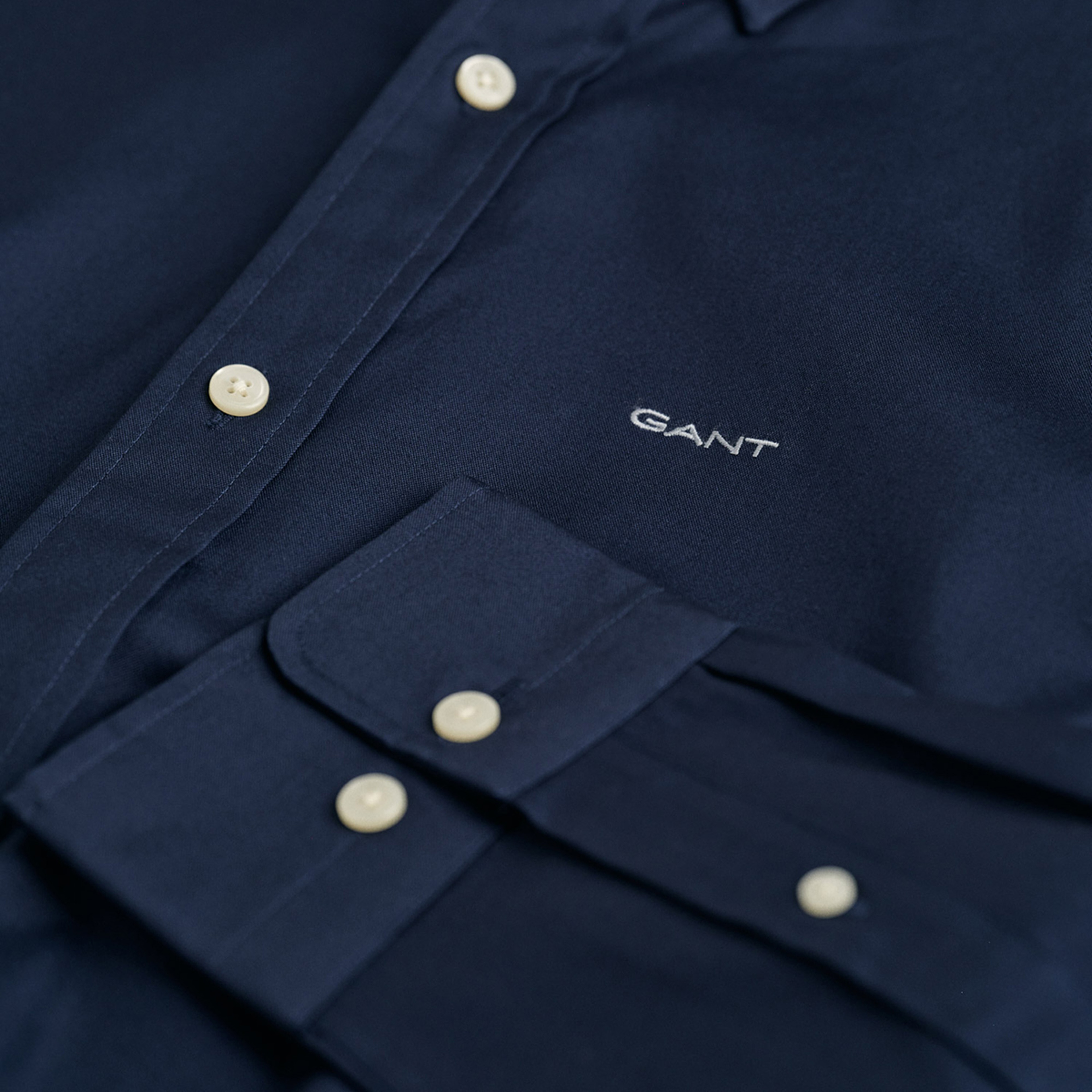 GANT Erkek Lacivert Regular Fit Düğmeli Yaka Oxford Gömlek