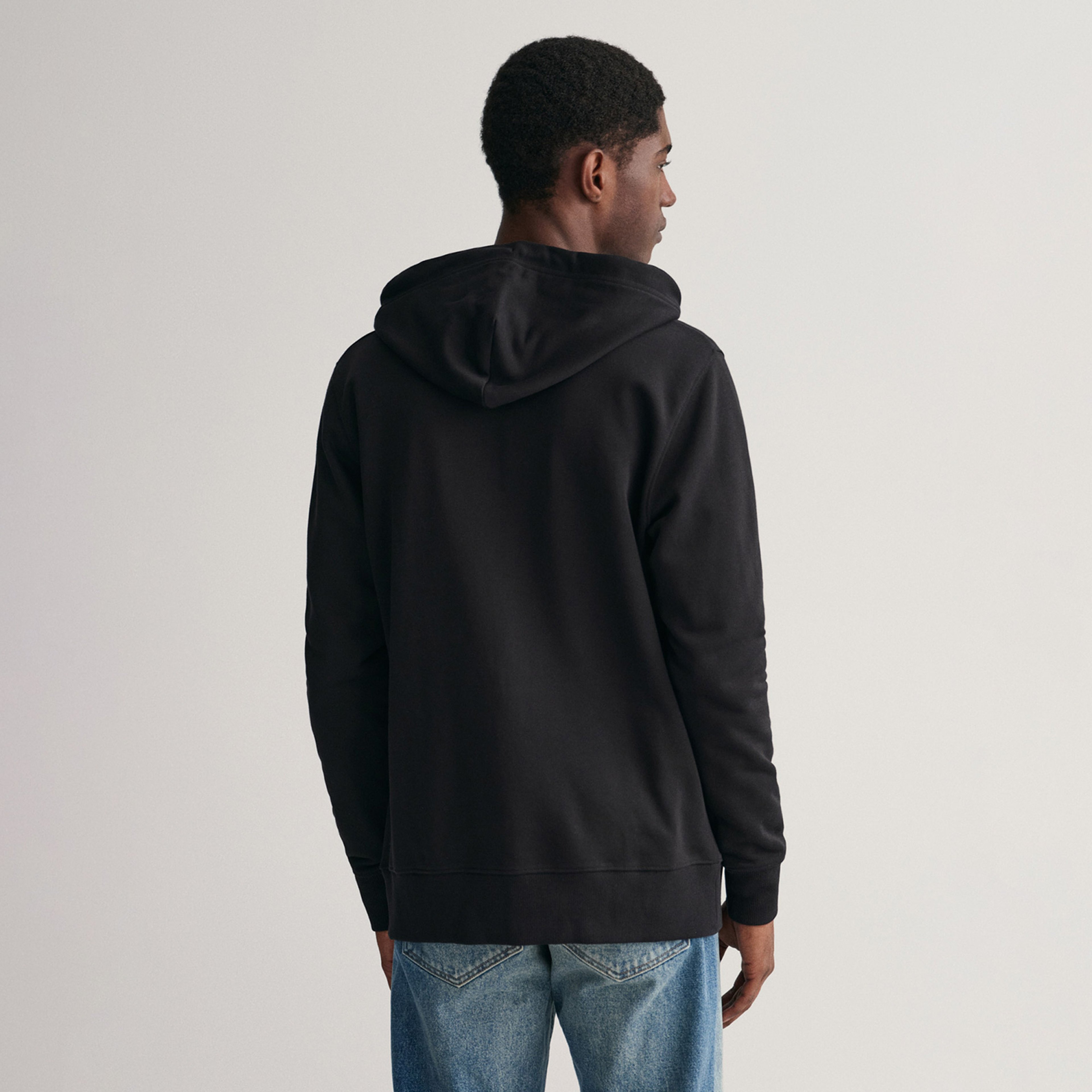 GANT Erkek Siyah Regular Fit Fermuarlı Sweatshirt