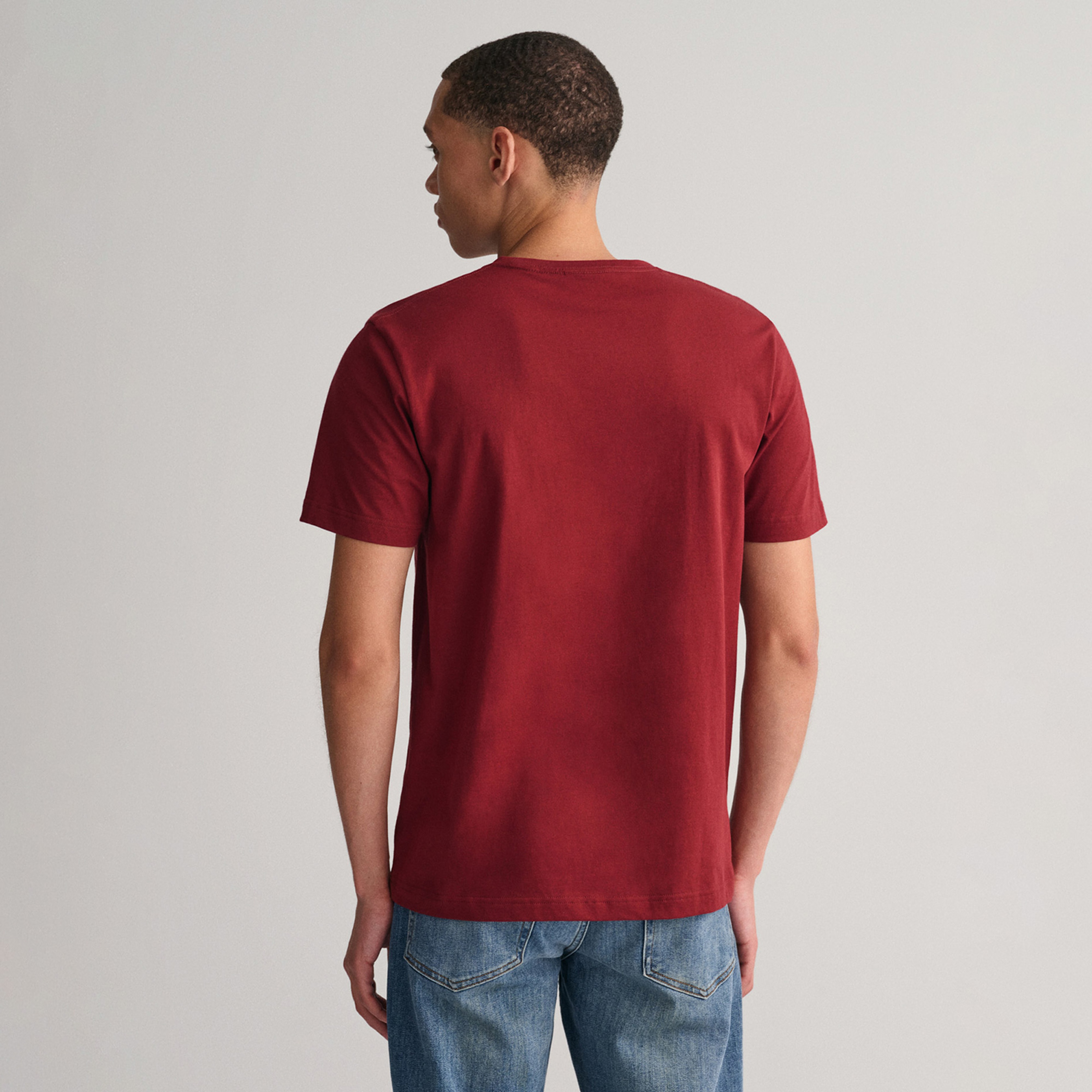 GANT Erkek Bordo Regular Fit Bisiklet Yaka T-Shirt