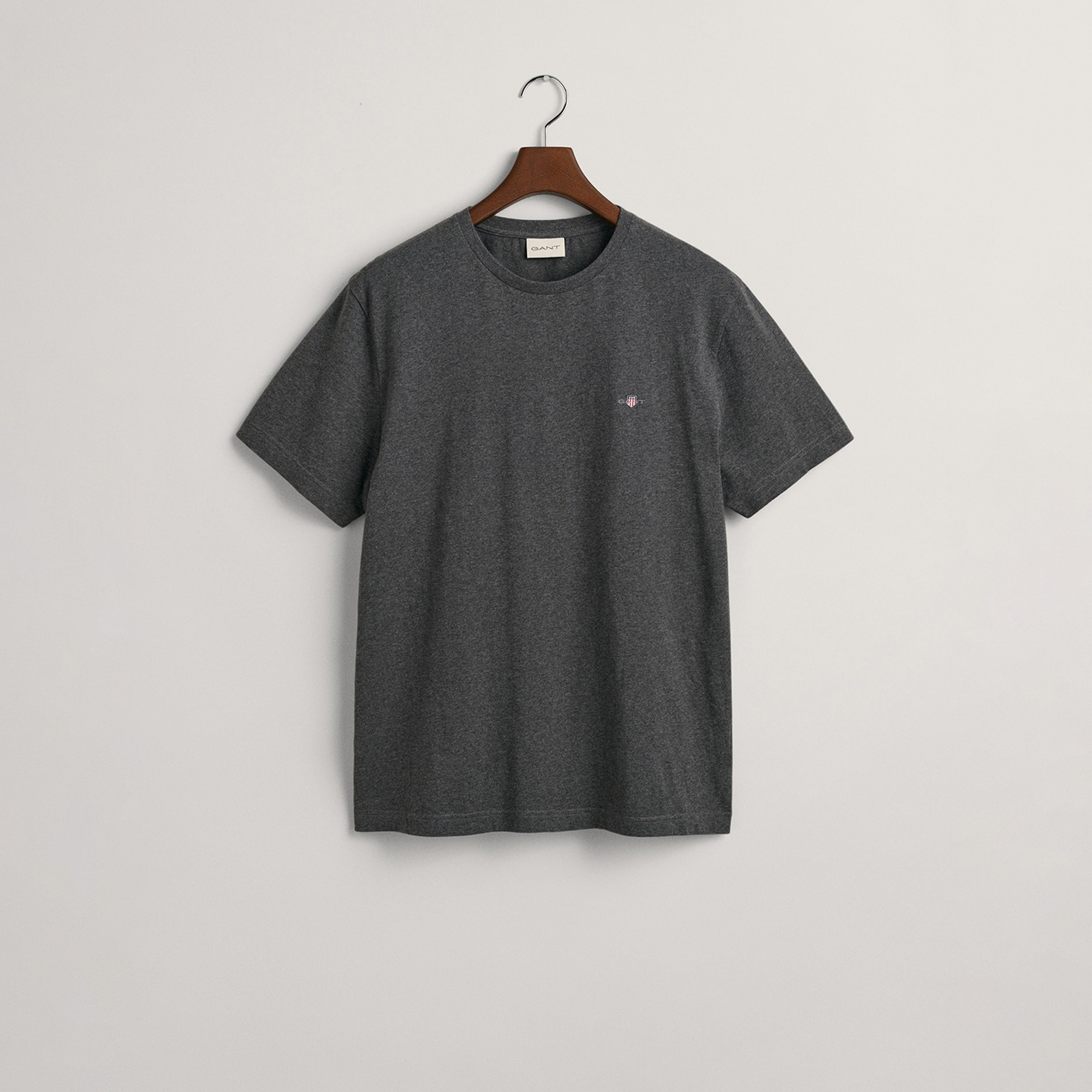 Gant Erkek Gri Regular Fit Bisiklet Yaka T-Shirt