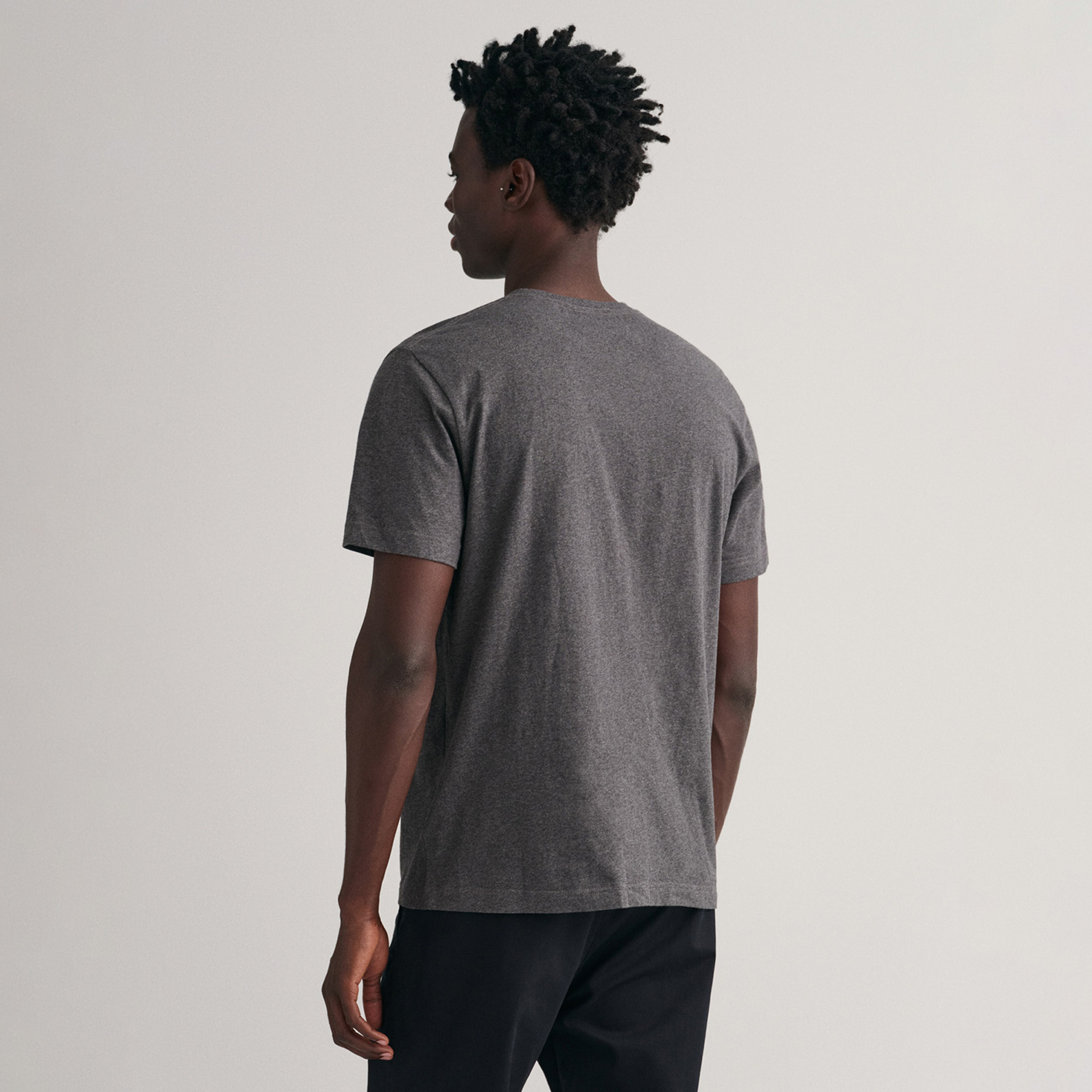 Gant Erkek Gri Regular Fit Bisiklet Yaka T-Shirt