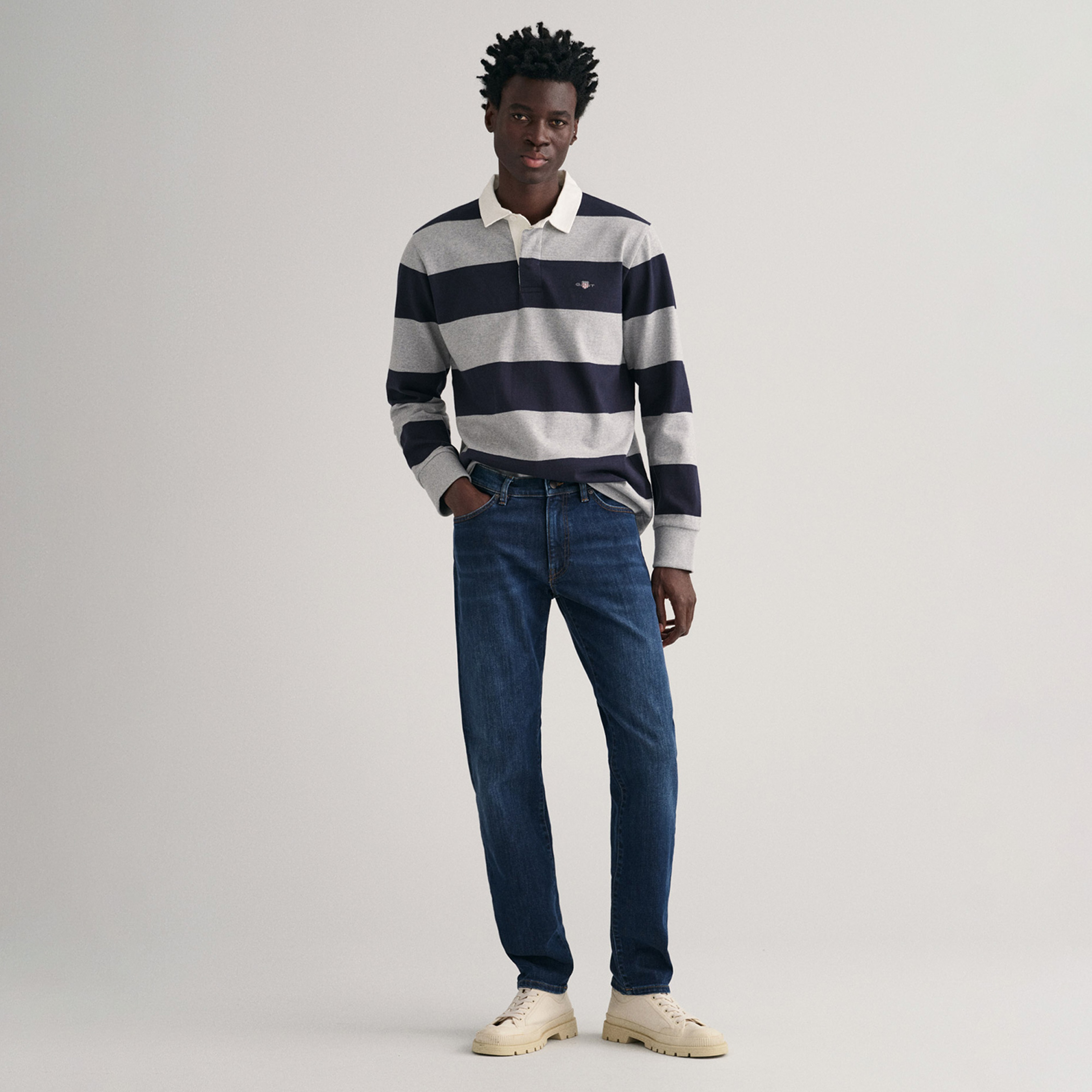 GANT Erkek Lacivert Slim Fit Jean Pantolon