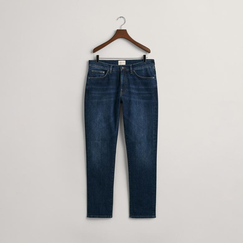 GANT Erkek Lacivert Slim Fit Jean Pantolon
