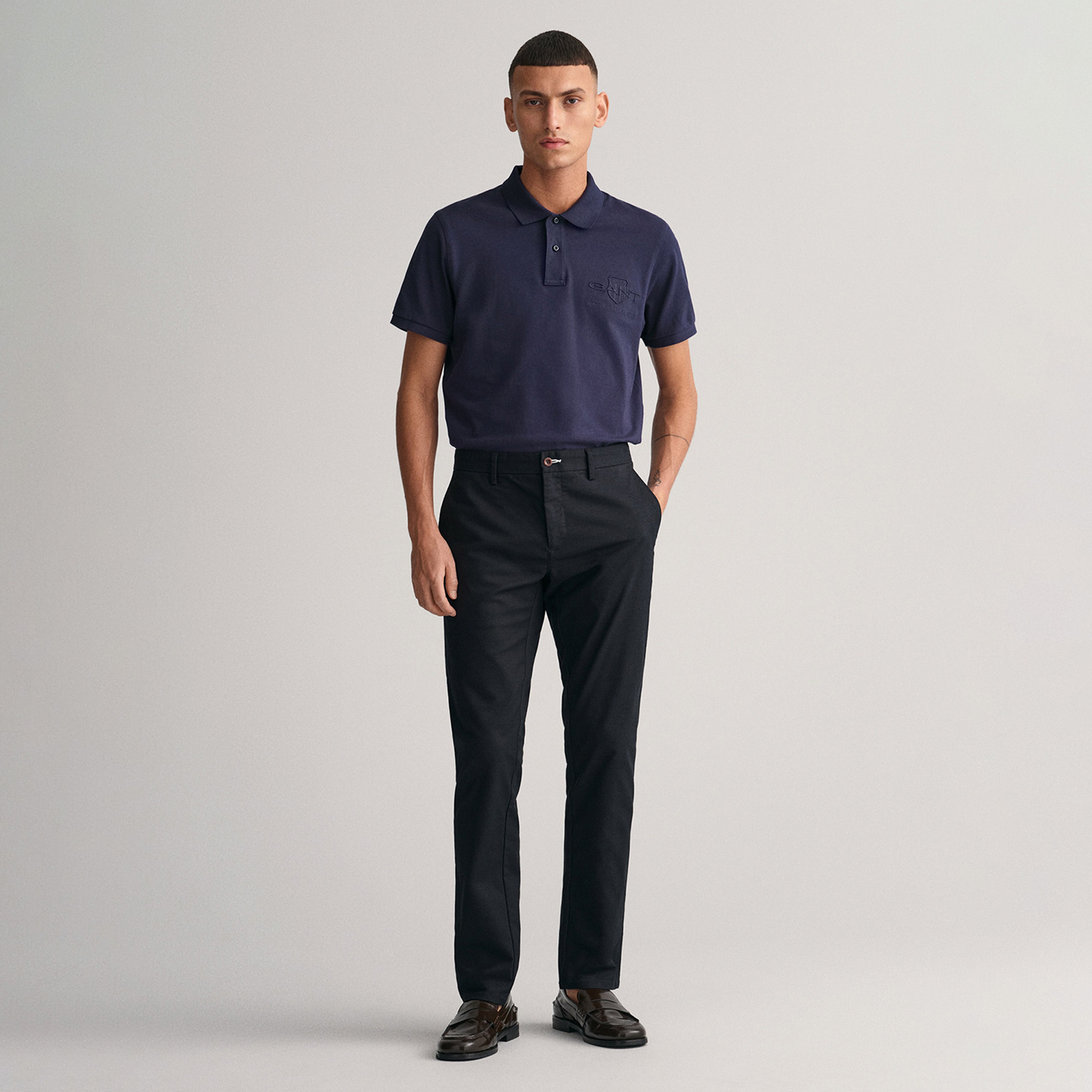 Gant Erkek Siyah Slim Fit Chino Pantolon